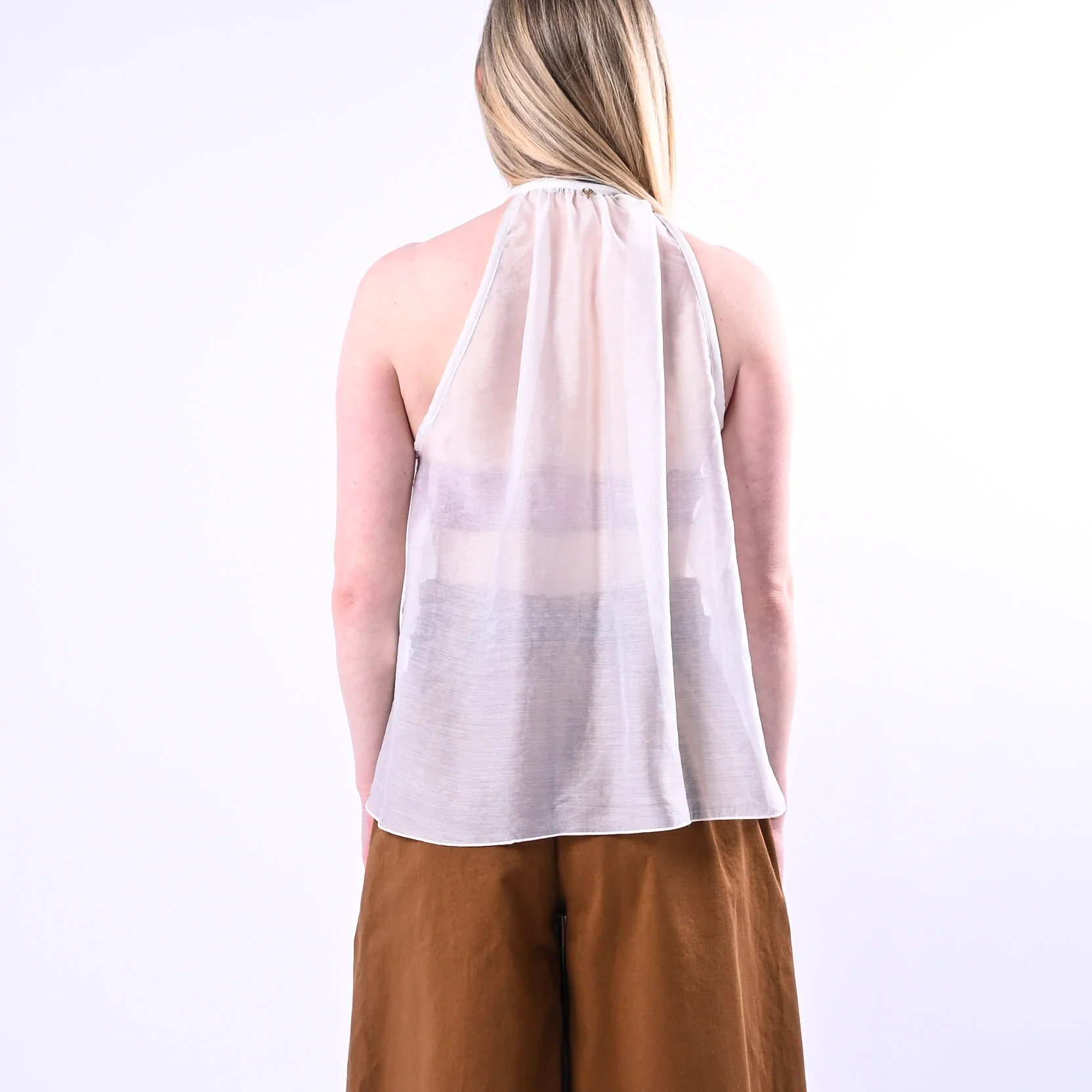 PHILIA LOFT - TOP SCOLLO A GOCCIA CON ROUGES ART.D02N0770/L - LATTE - Image 5
