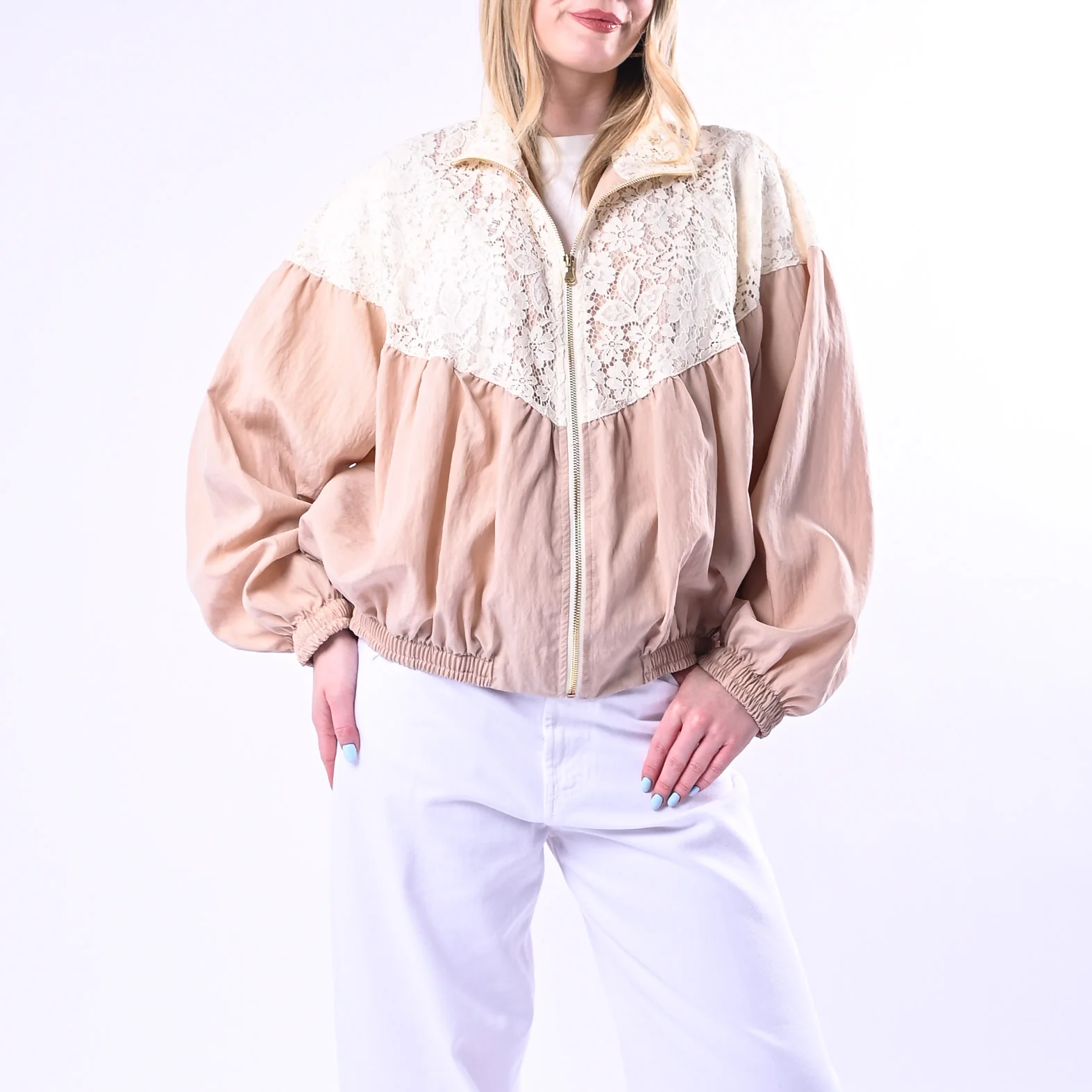 VICOLO - BOMBER OVER PIZZO E LYOCELL ART.TAB2065/B - BEIGE