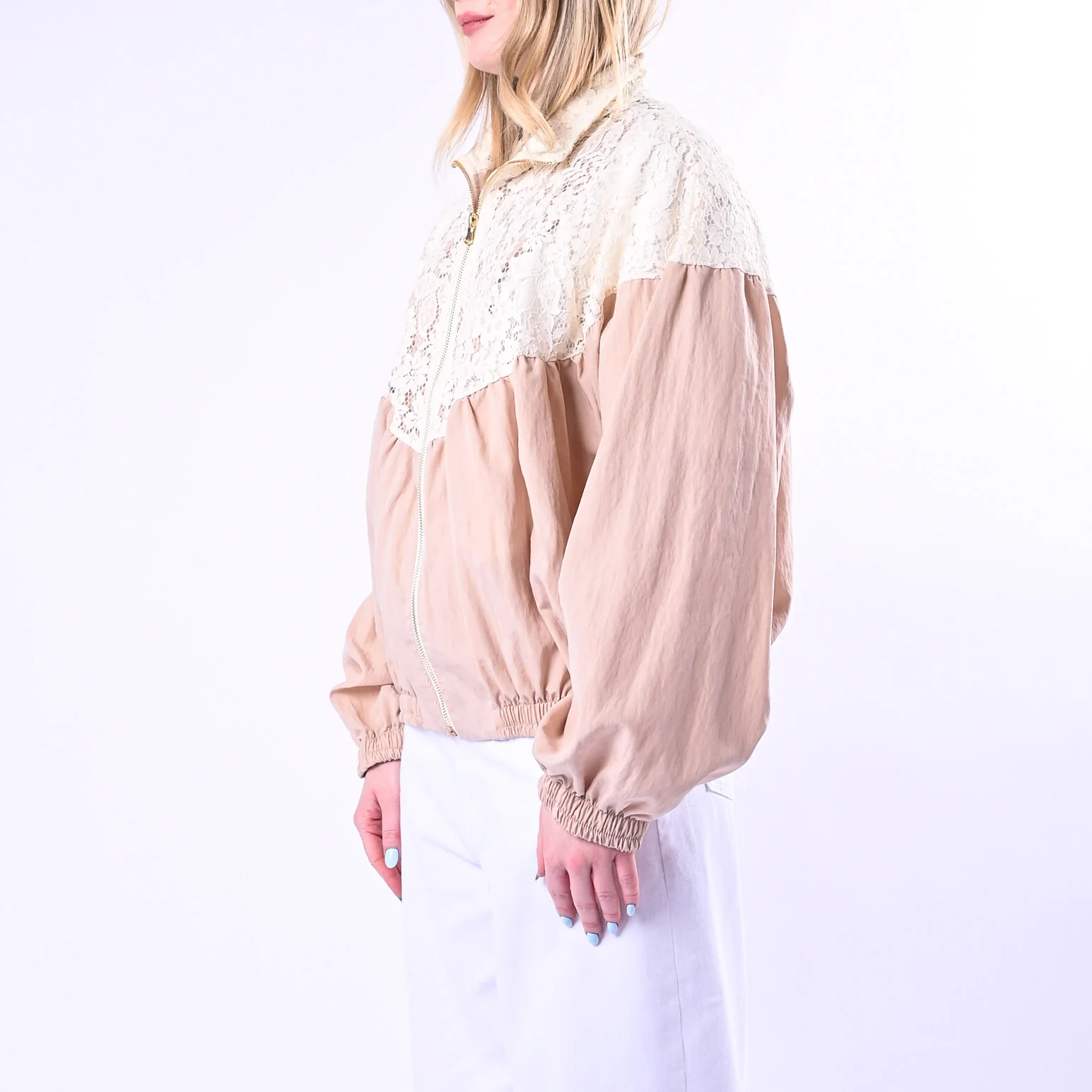 VICOLO - BOMBER OVER PIZZO E LYOCELL ART.TAB2065/B - BEIGE - Image 2