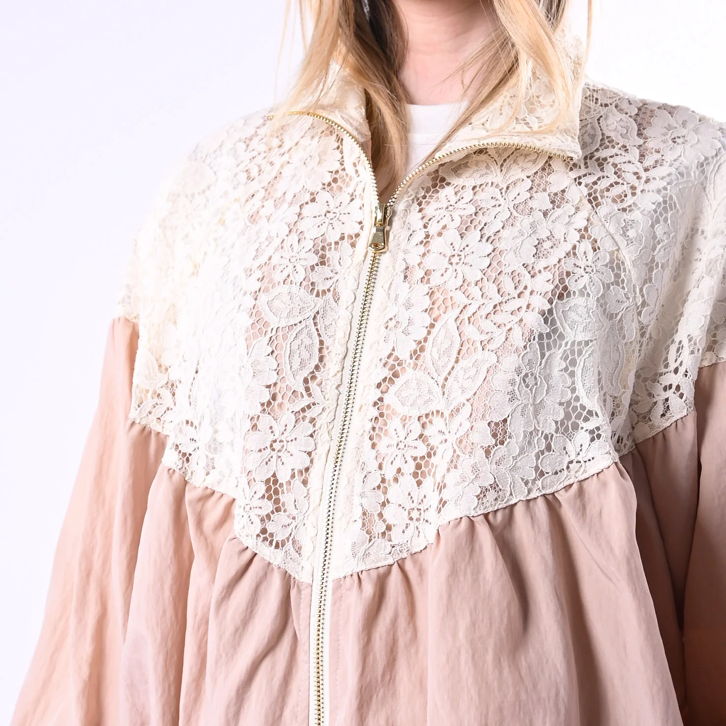 VICOLO - BOMBER OVER PIZZO E LYOCELL ART.TAB2065/B - BEIGE - Image 4