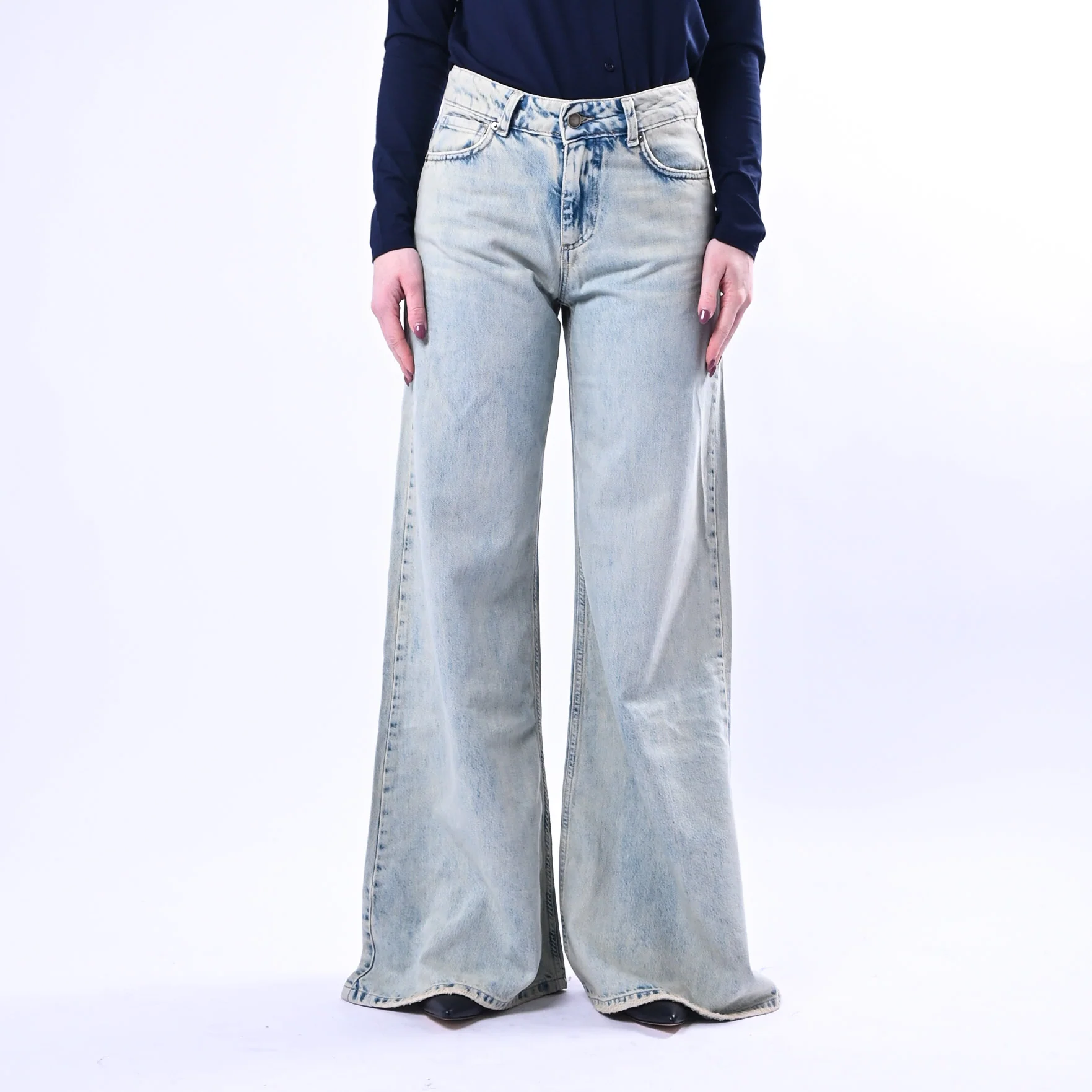RECUPERO - JEANS FLAIR FLUIDO IN TENCEL ART.CUBIK - LAVAGGIO BLEACH - Image 2