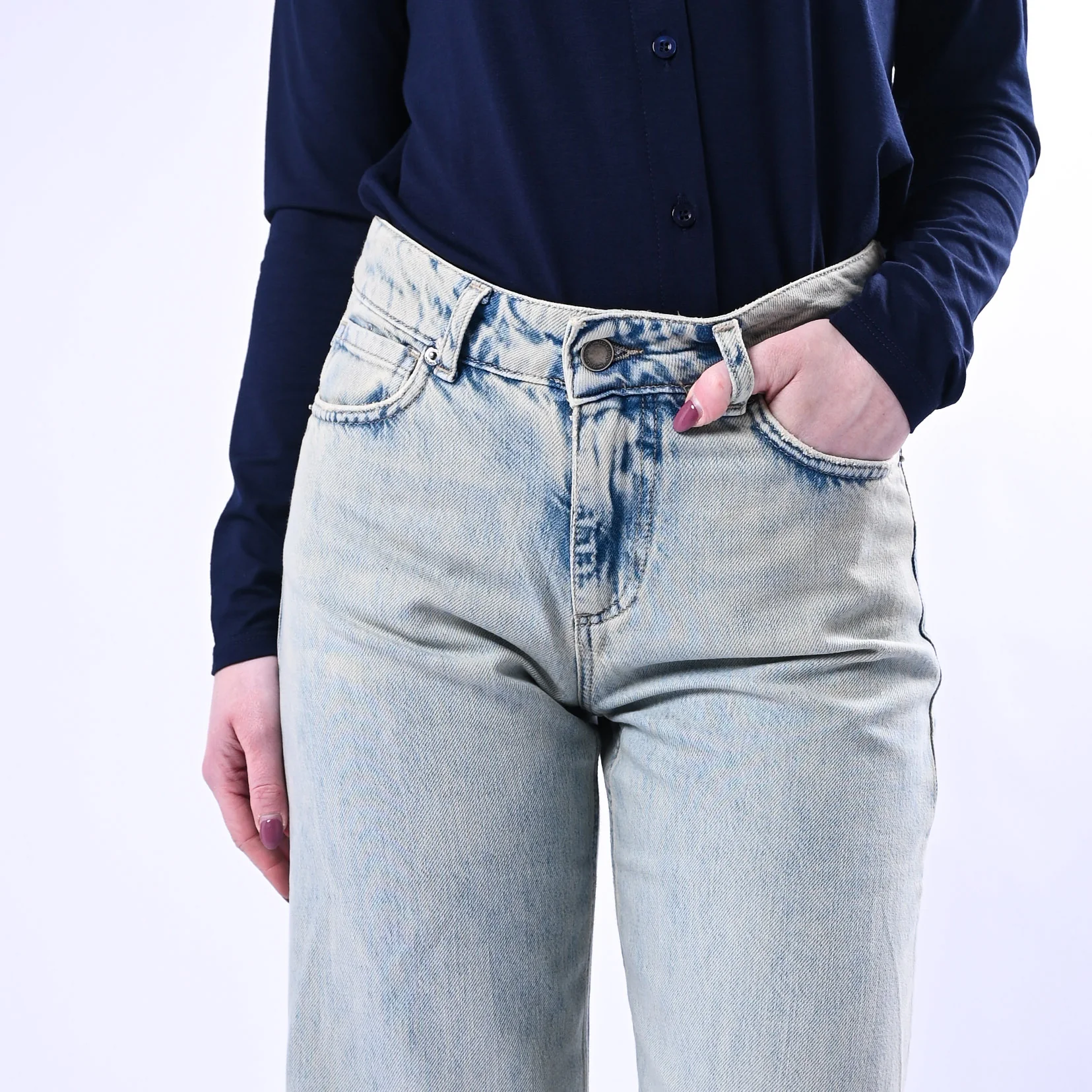 RECUPERO - JEANS FLAIR FLUIDO IN TENCEL ART.CUBIK - LAVAGGIO BLEACH - Image 5