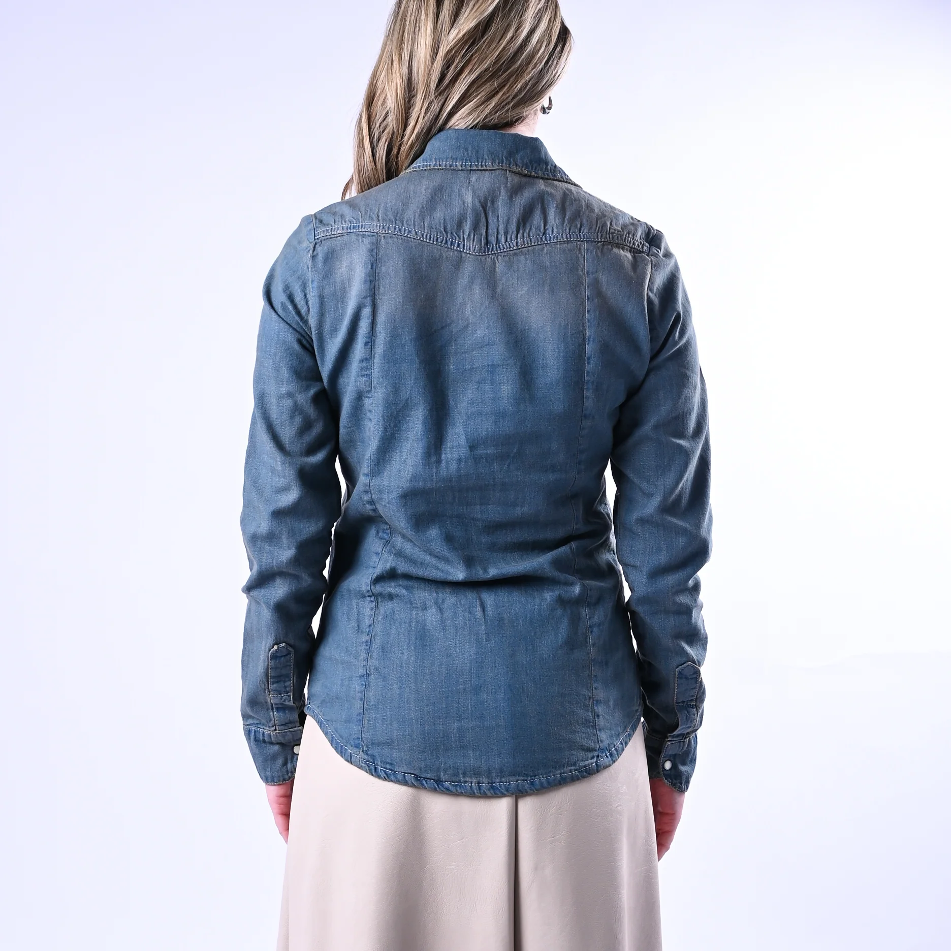 RECUPERO - CAMICIA DENIM WESTERN ART.PINTA - LAVAGGIO AL THE' - Image 4