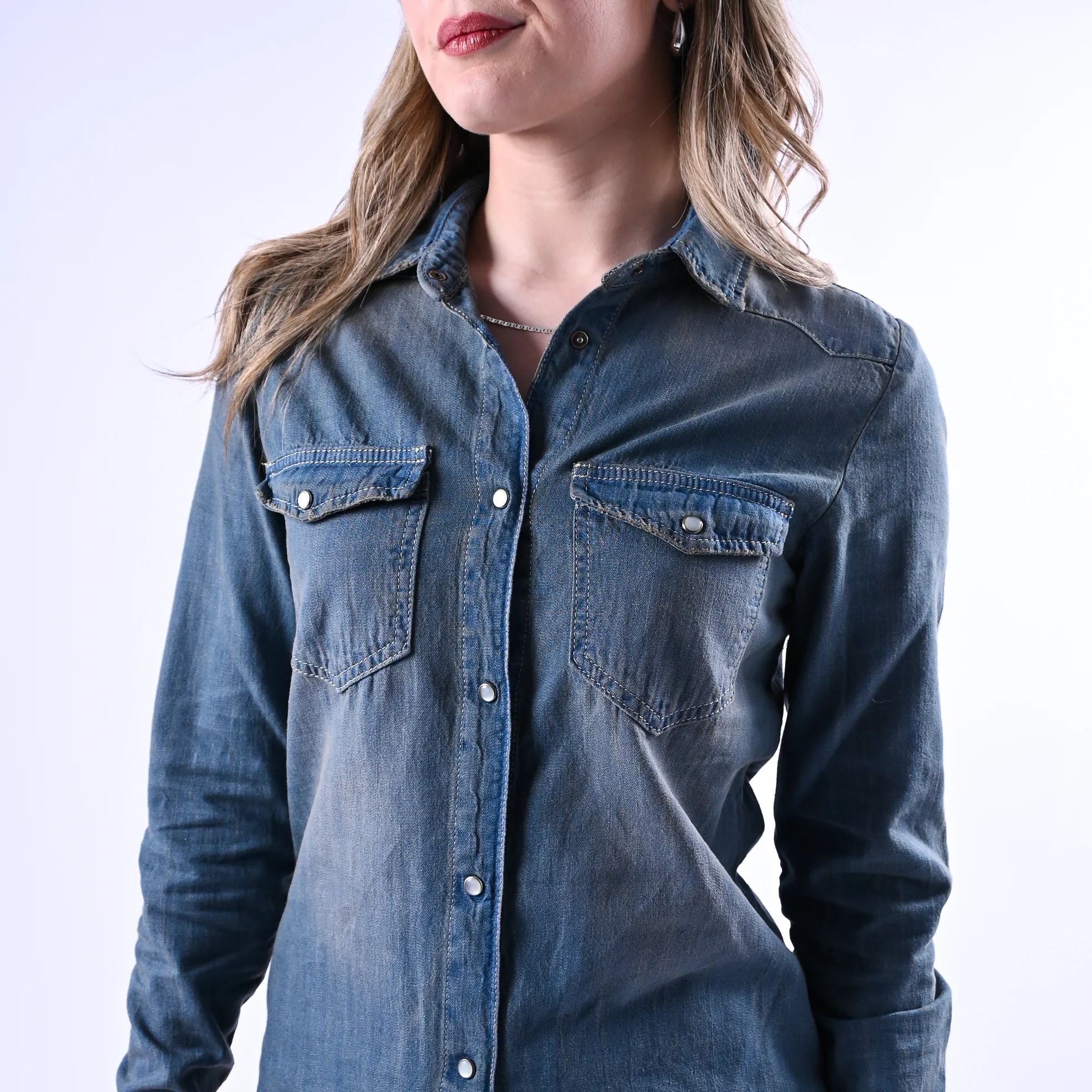 RECUPERO - CAMICIA DENIM WESTERN ART.PINTA - LAVAGGIO AL THE' - Image 5