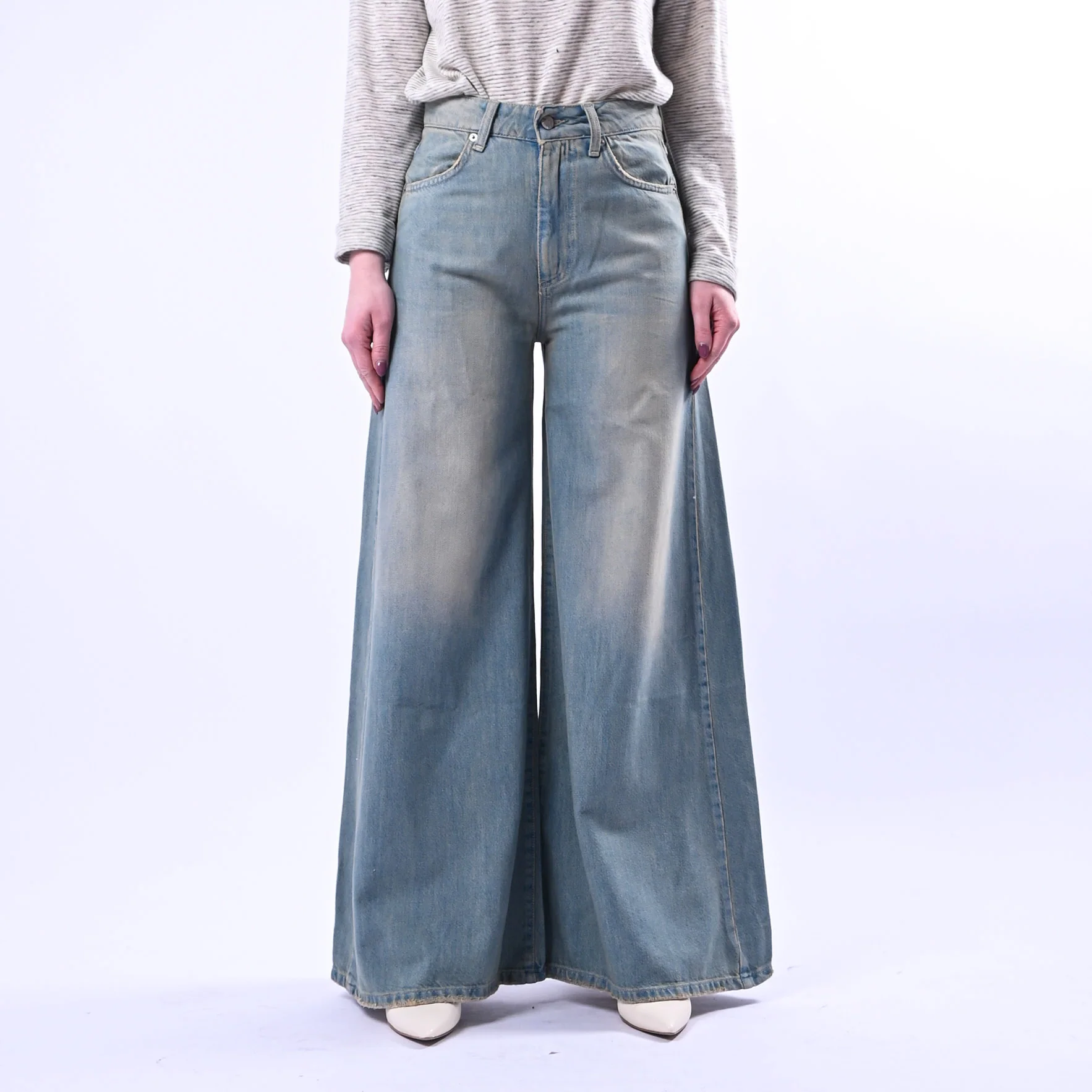 RECUPERO - JEANS WIDE LEG IN TENCEL ART.CORE-XM - LAVAGGIO CHIARO AL THE' - Image 2