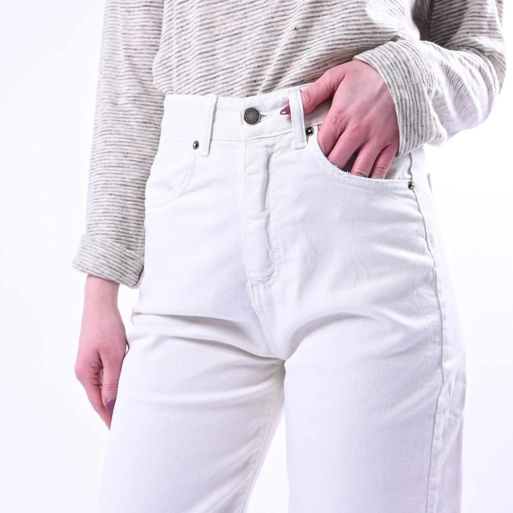 RECUPERO - PANTALONE BAGGY DRITTO IN DRILL ELASTICIZZATO ART.NADIR - BURRO - Image 4