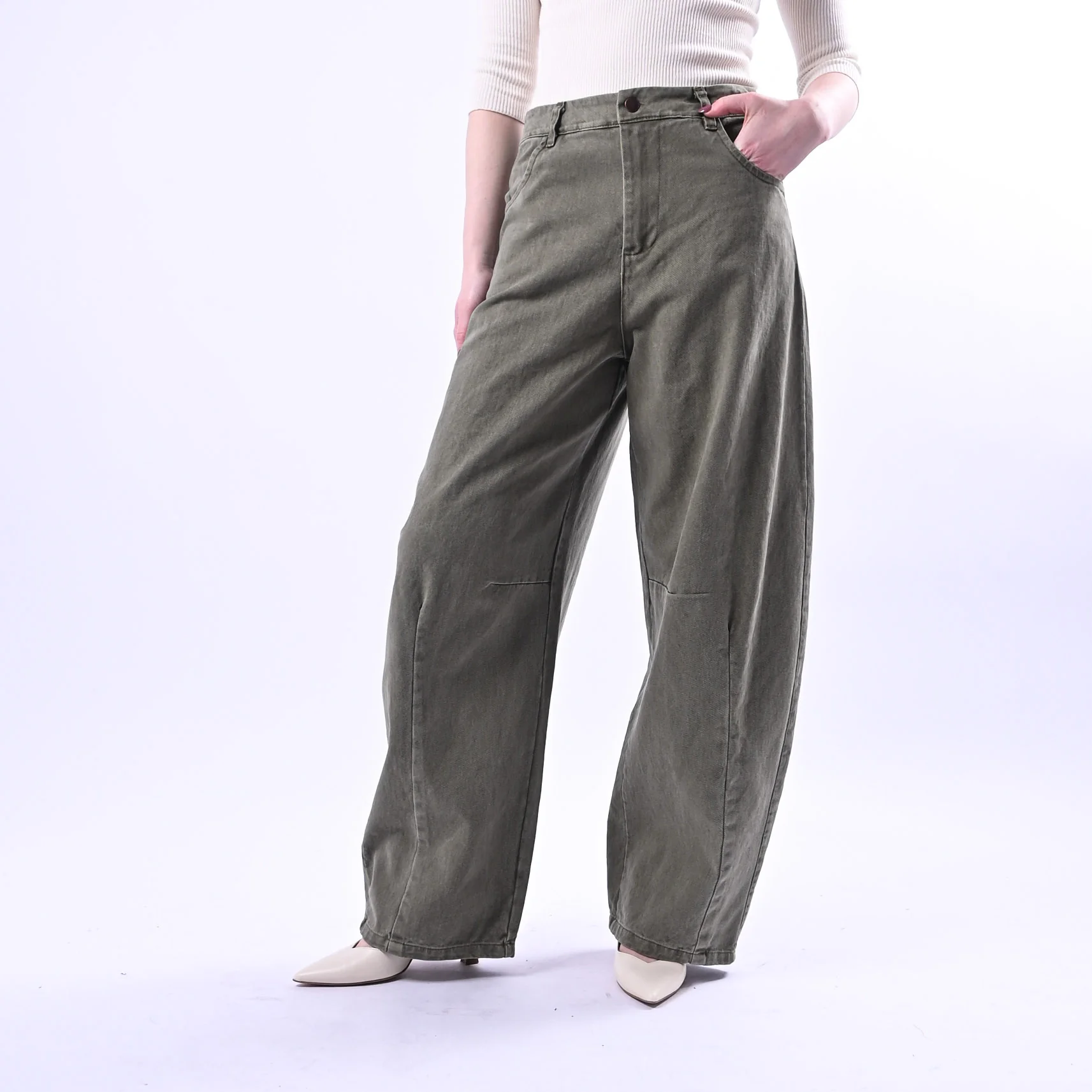 RECUPERO - PANTALONE BALLOON EDEN BULL DENIM ART.30463/B - ACID WASH VERDE
