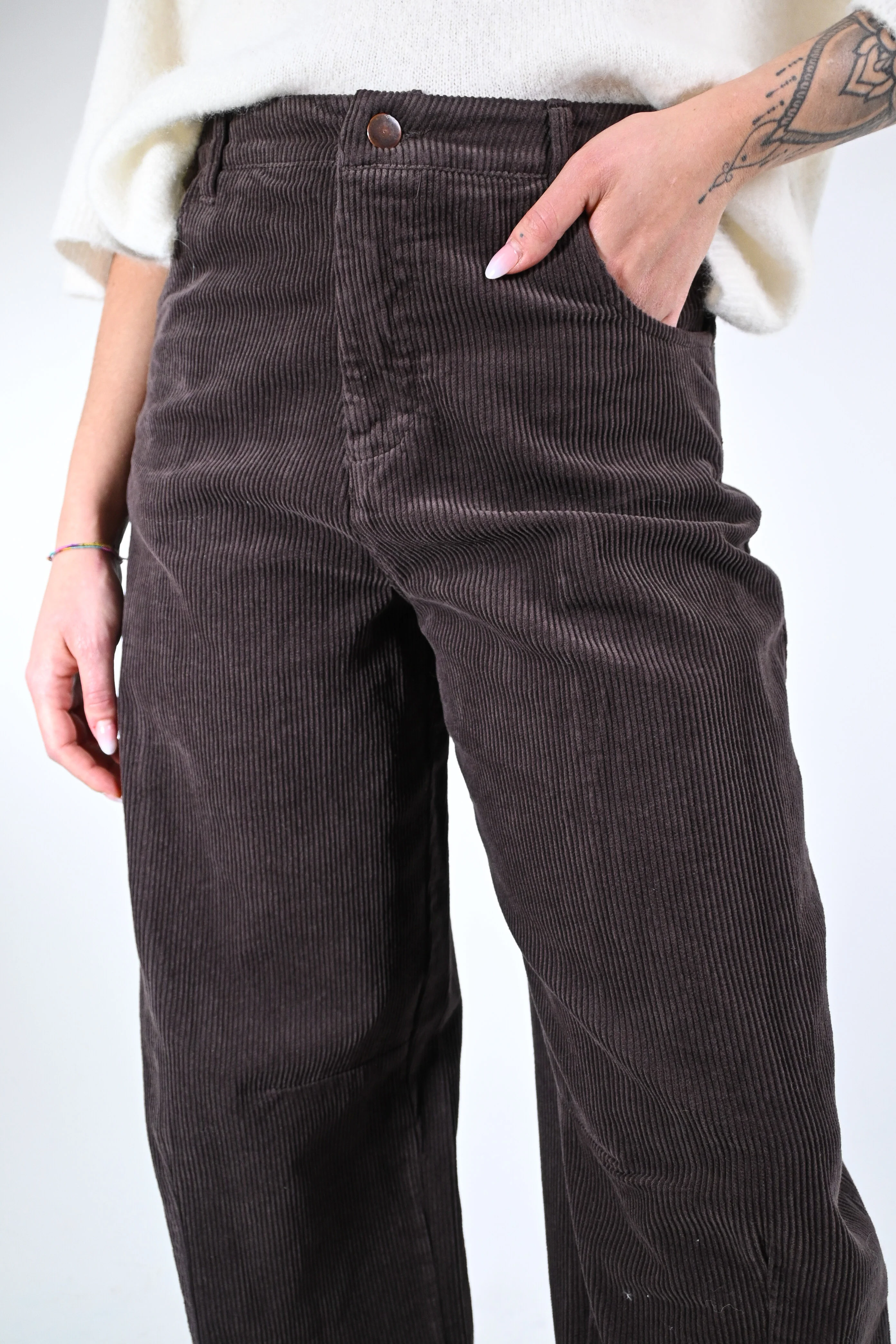 RECUPERO - PANTALONE BALLOON IN VELLUTO ART.30463/L - MORO - Image 5