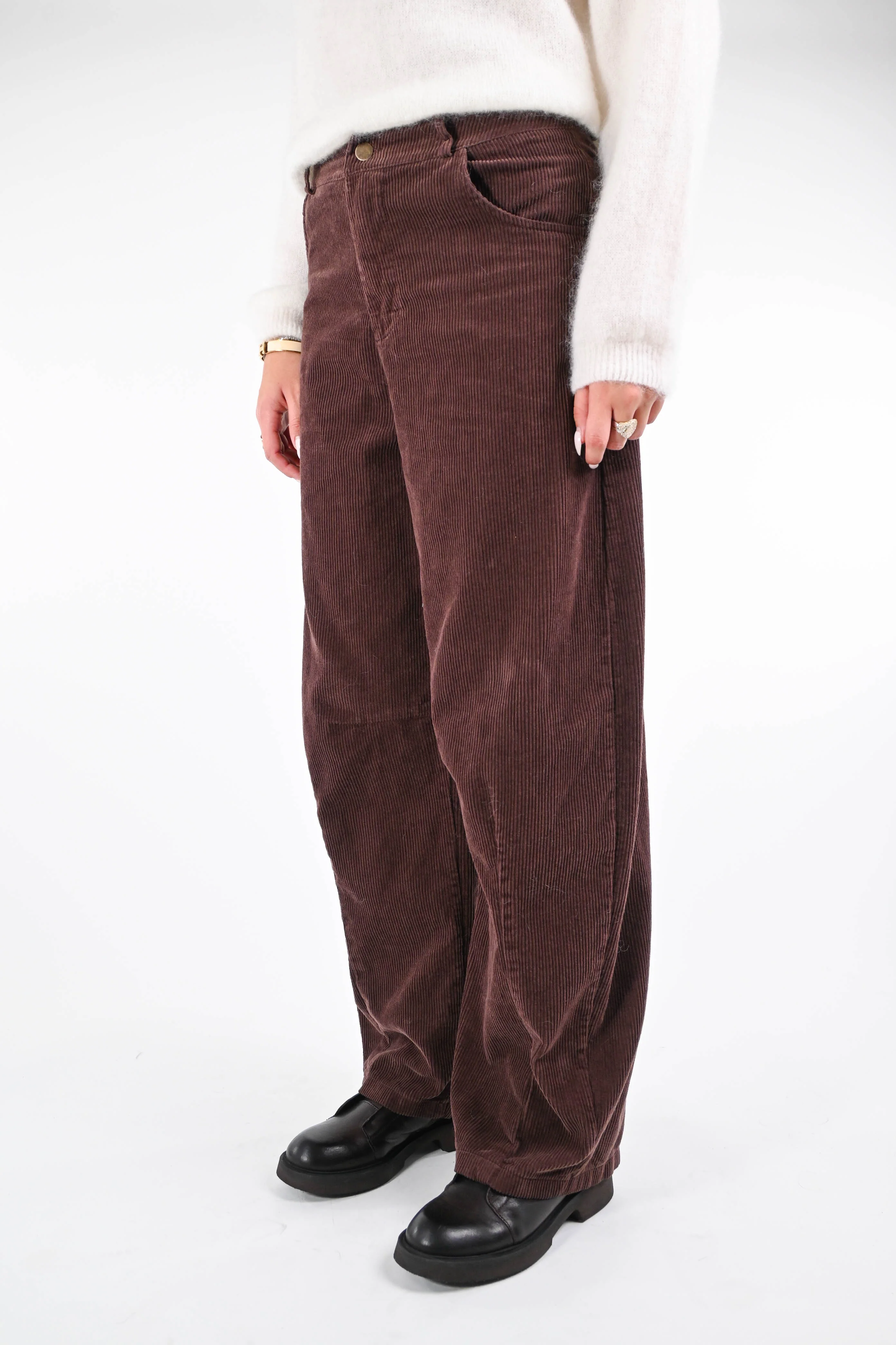 RECUPERO - PANTALONE BALLOON IN VELLUTO ART.30463/V - MORO - Image 3