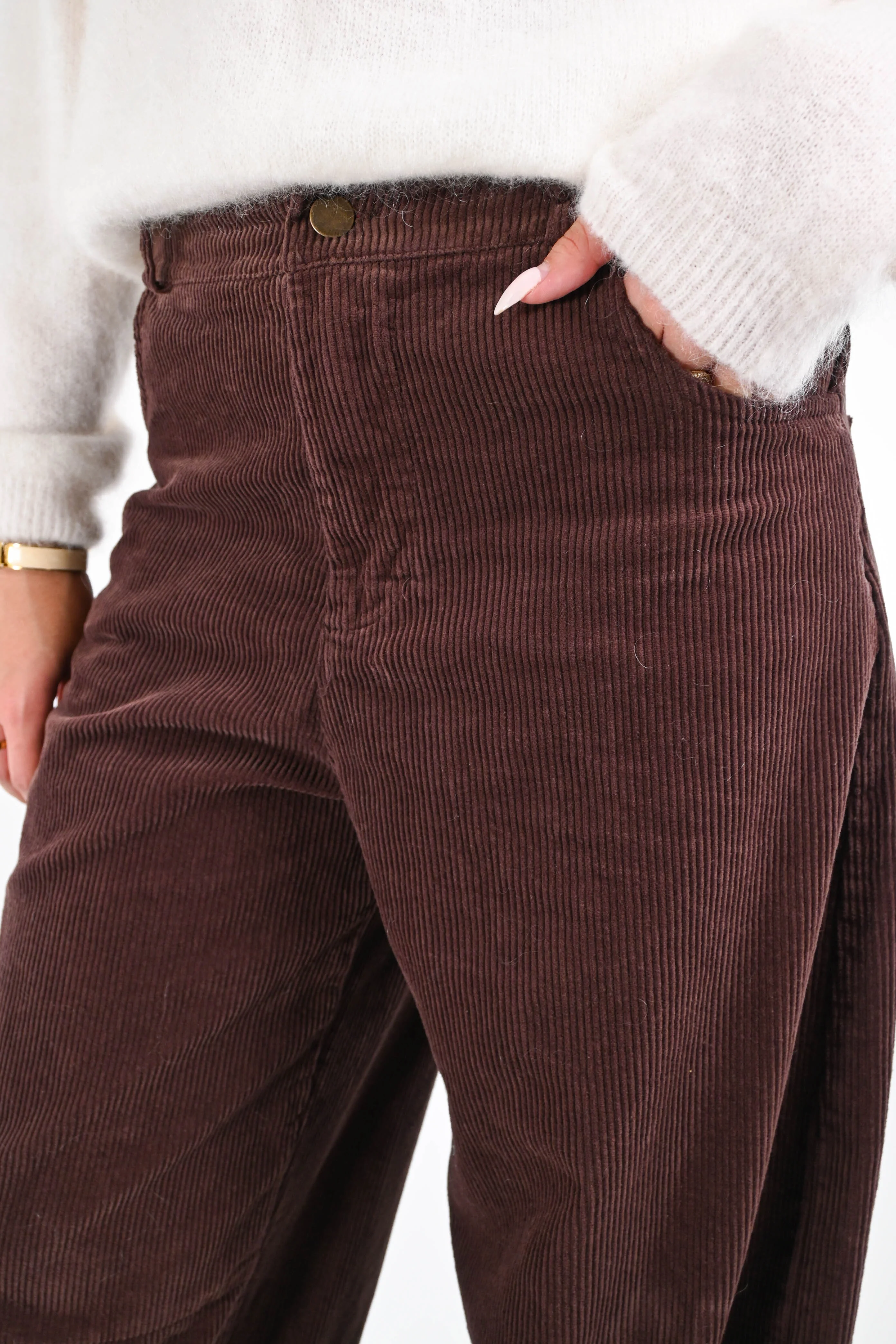 RECUPERO - PANTALONE BALLOON IN VELLUTO ART.30463/V - MORO - Image 5