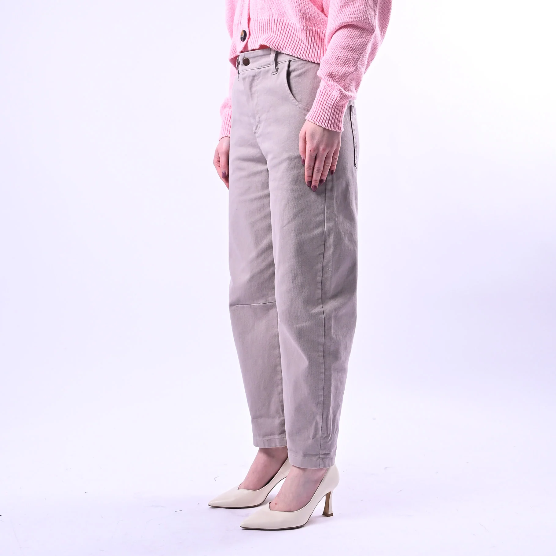RECUPERO - PANTALONE BARREL BABY ELASTICO DIETRO ART.30325/B - BULL GRIGIO CHIARO - Image 2