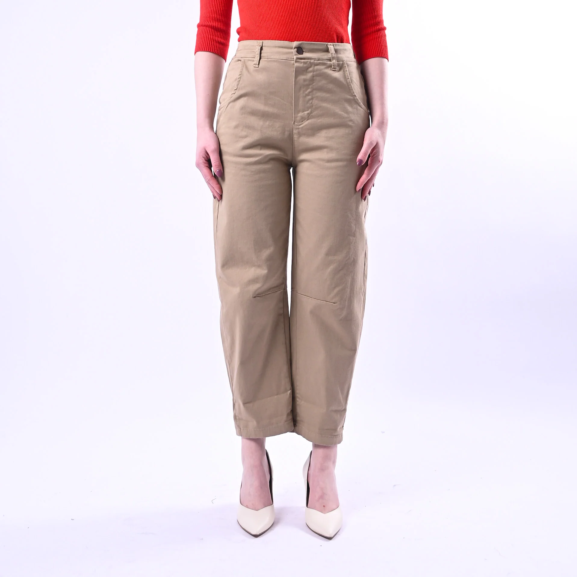 RECUPERO - PANTALONE BARREL PRETTY ELASTICO DIETRO ART.30325/G - GABARDINA BEIGE - Image 2