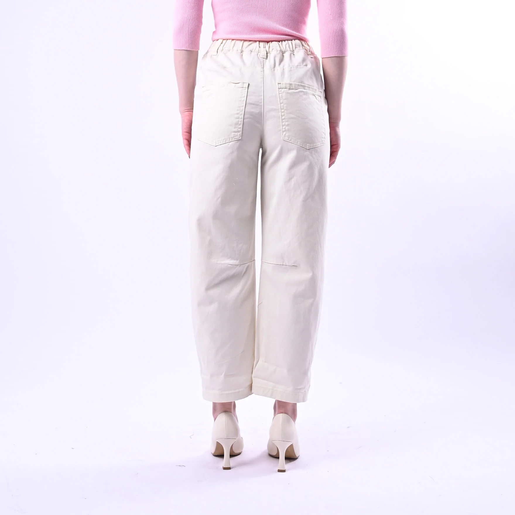 RECUPERO - PANTALONE BARREL PRETTY ELASTICO DIETRO ART.30325/G - GABARDINA BURRO - Image 4