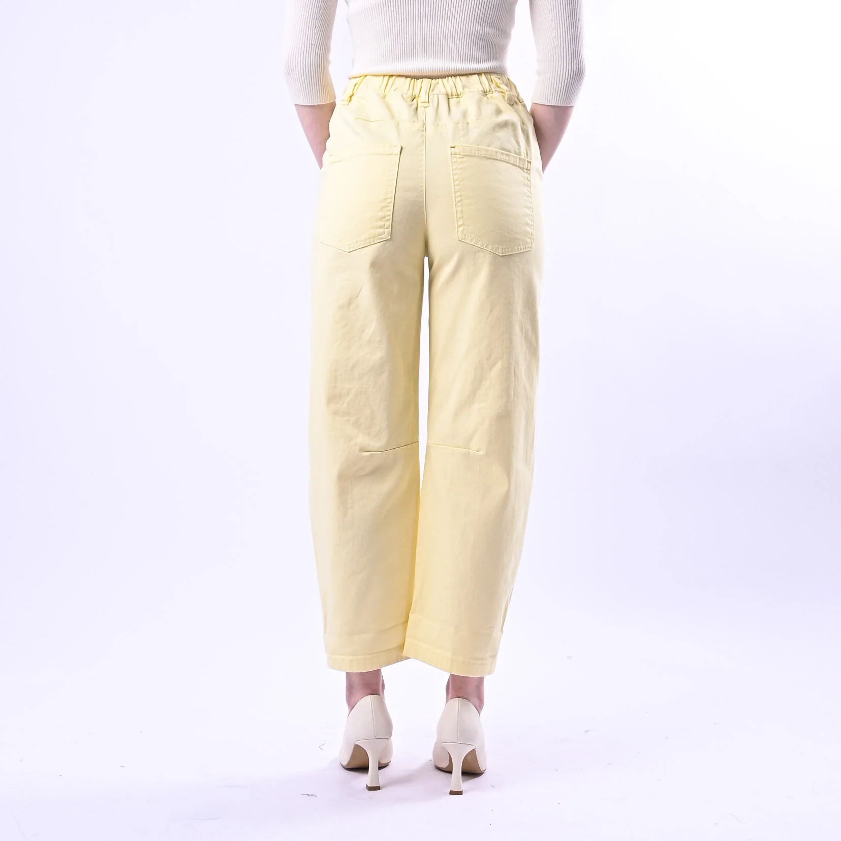 RECUPERO - PANTALONE BARREL PRETTY ELASTICO DIETRO ART.30325/G - GABARDINA GIALLO - Image 3