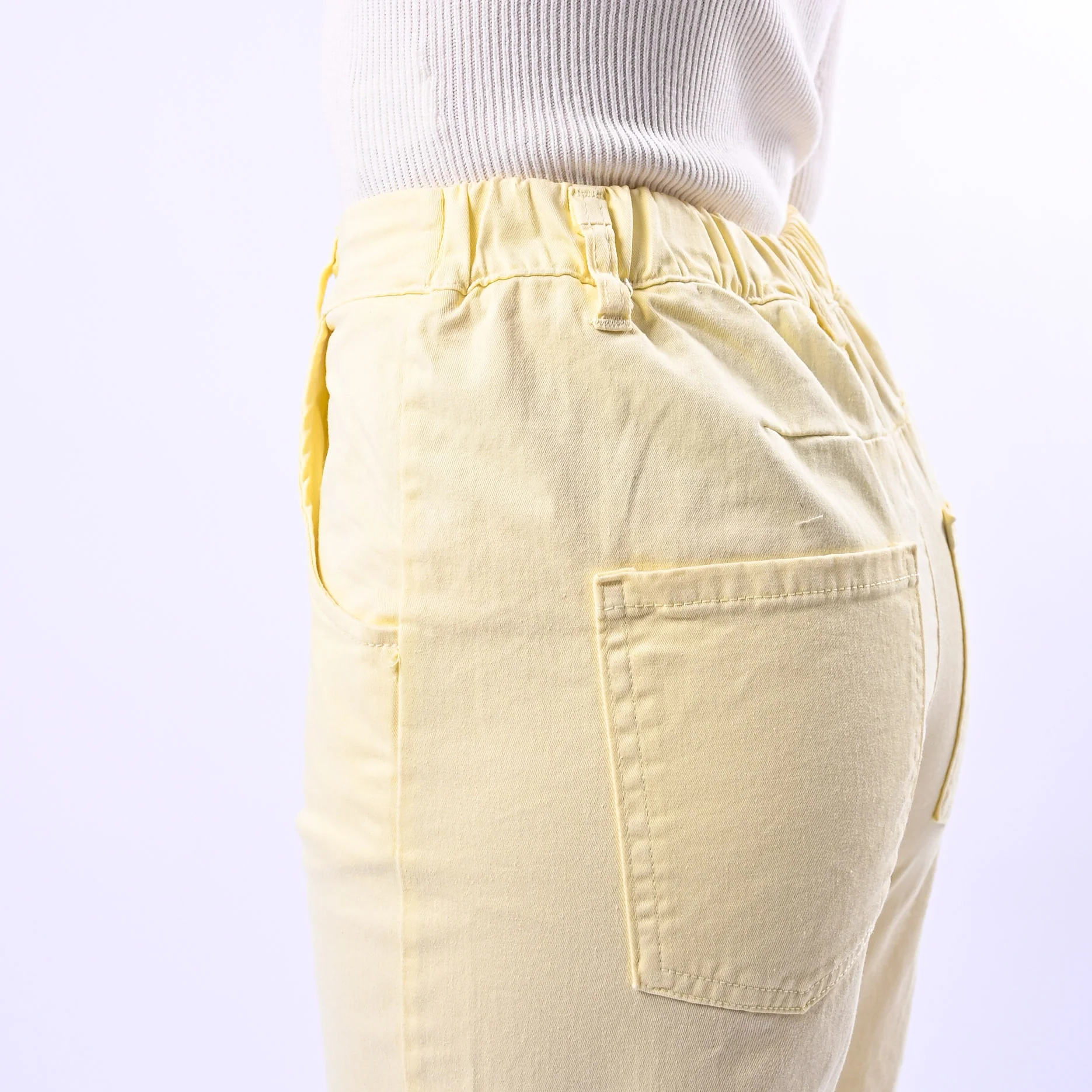 RECUPERO - PANTALONE BARREL PRETTY ELASTICO DIETRO ART.30325/G - GABARDINA GIALLO - Image 4