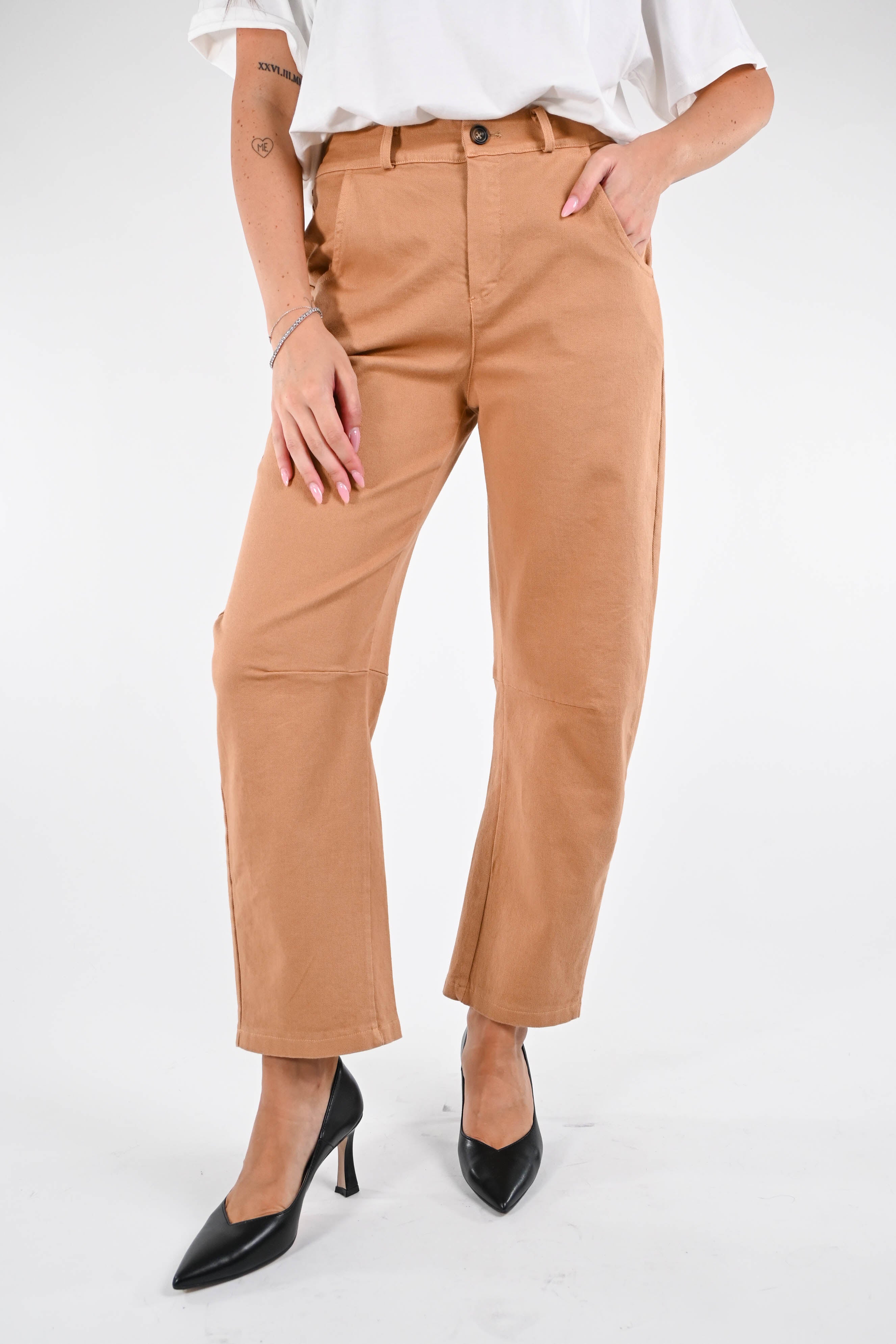 RECUPERO - PANTALONE BAGGY BULL DENIM ART.202502 - CAMMELLO