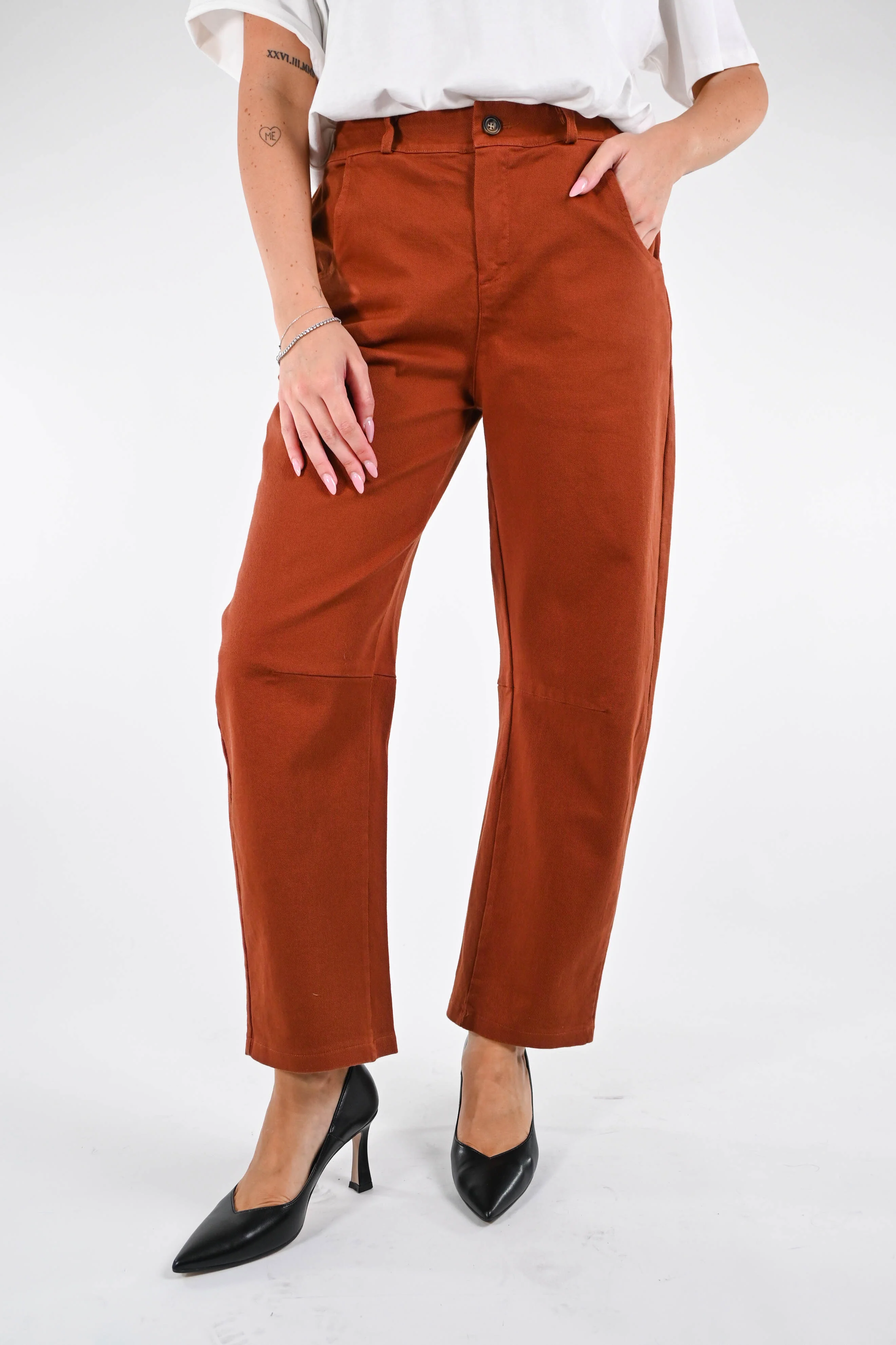 RECUPERO - PANTALONE BAGGY BULL DENIM ART.202502 - MATTONE