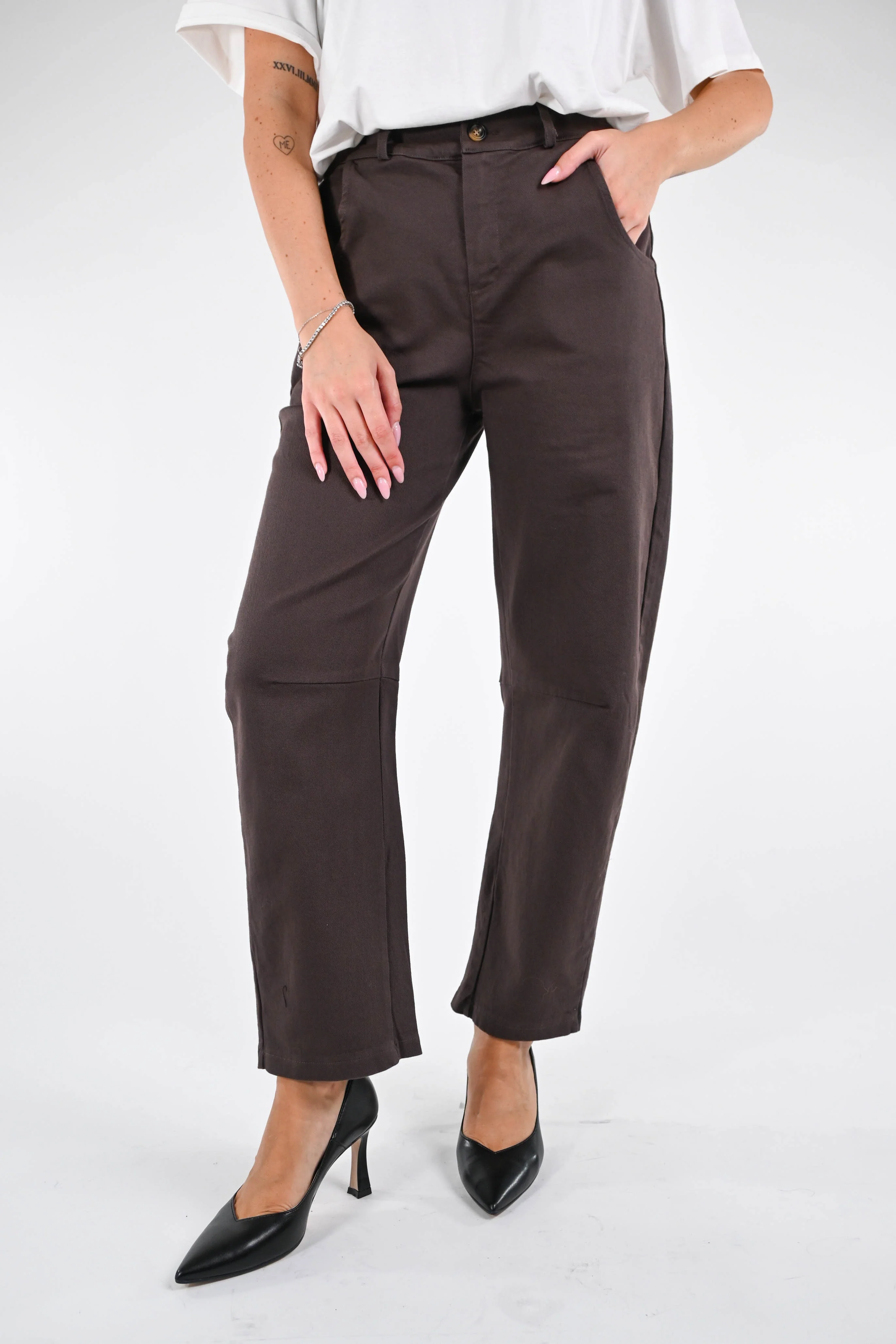 RECUPERO - PANTALONE BAGGY BULL DENIM ART.202502 - MORO