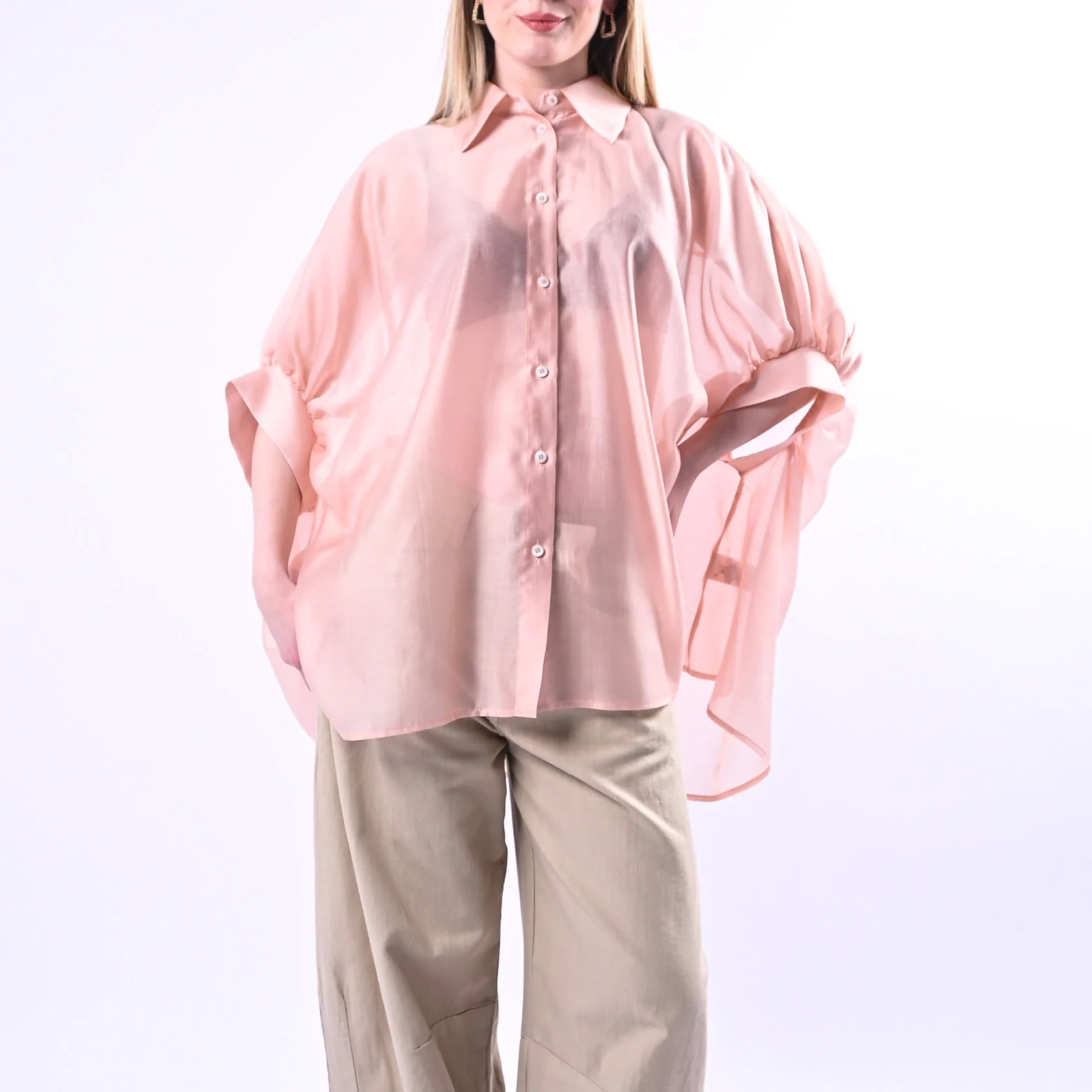 SOUVENIR - CAMICIA OVER IN LYOCELL ART.G39P0987/R - ROSA