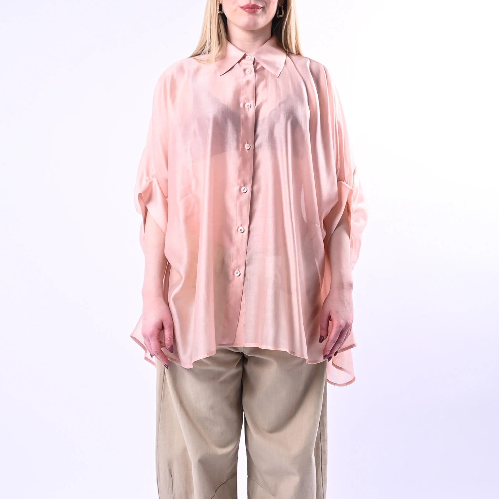 SOUVENIR - CAMICIA OVER IN LYOCELL ART.G39P0987/R - ROSA - Image 2
