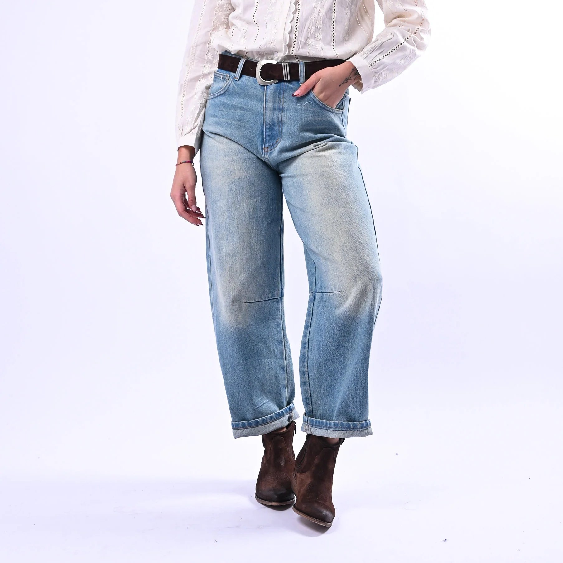 SOUVENIR - JEANS JENNY BALLOON ART.S39M0945 - LAVAGGIO CHIARO AL THE'