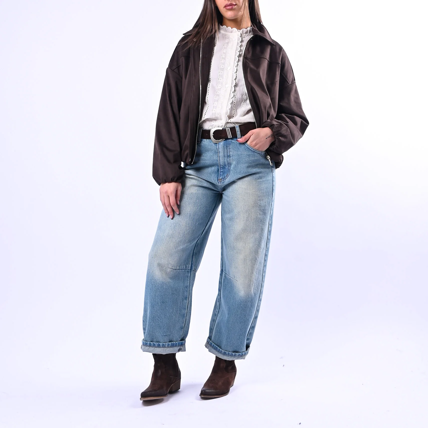 SOUVENIR - JEANS JENNY BALLOON ART.S39M0945 - LAVAGGIO CHIARO AL THE' - Image 6