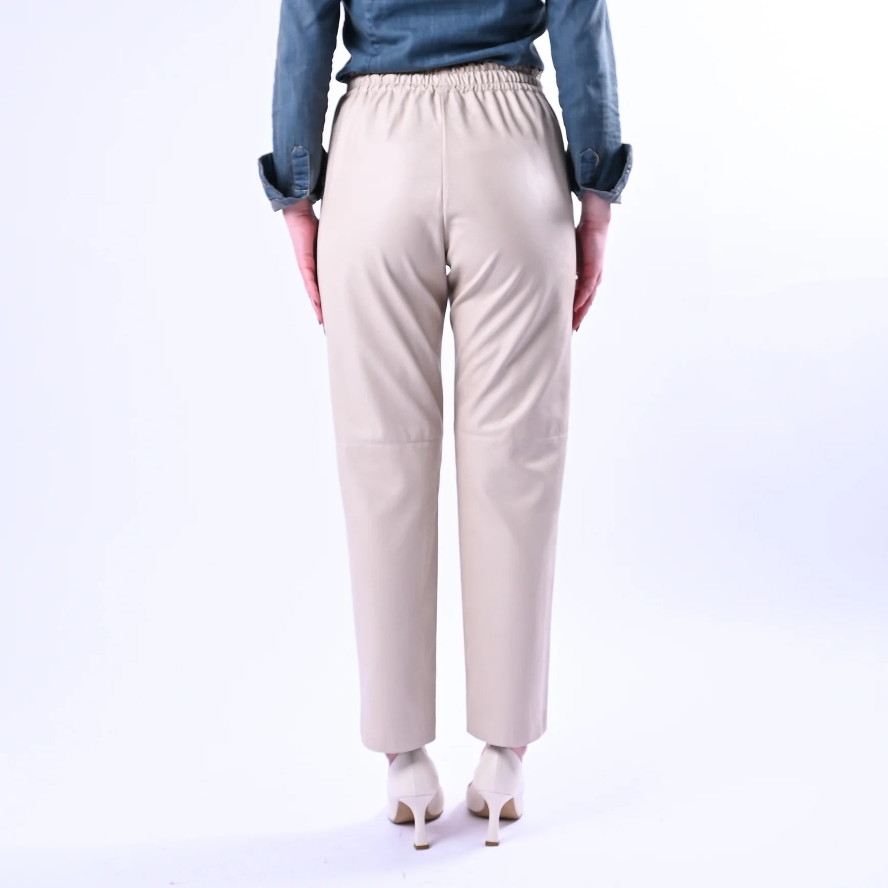 SOUVENIR - PANTALONE COULISSE ECOPELLE ART.S39M0800 - SABBIA - Image 4