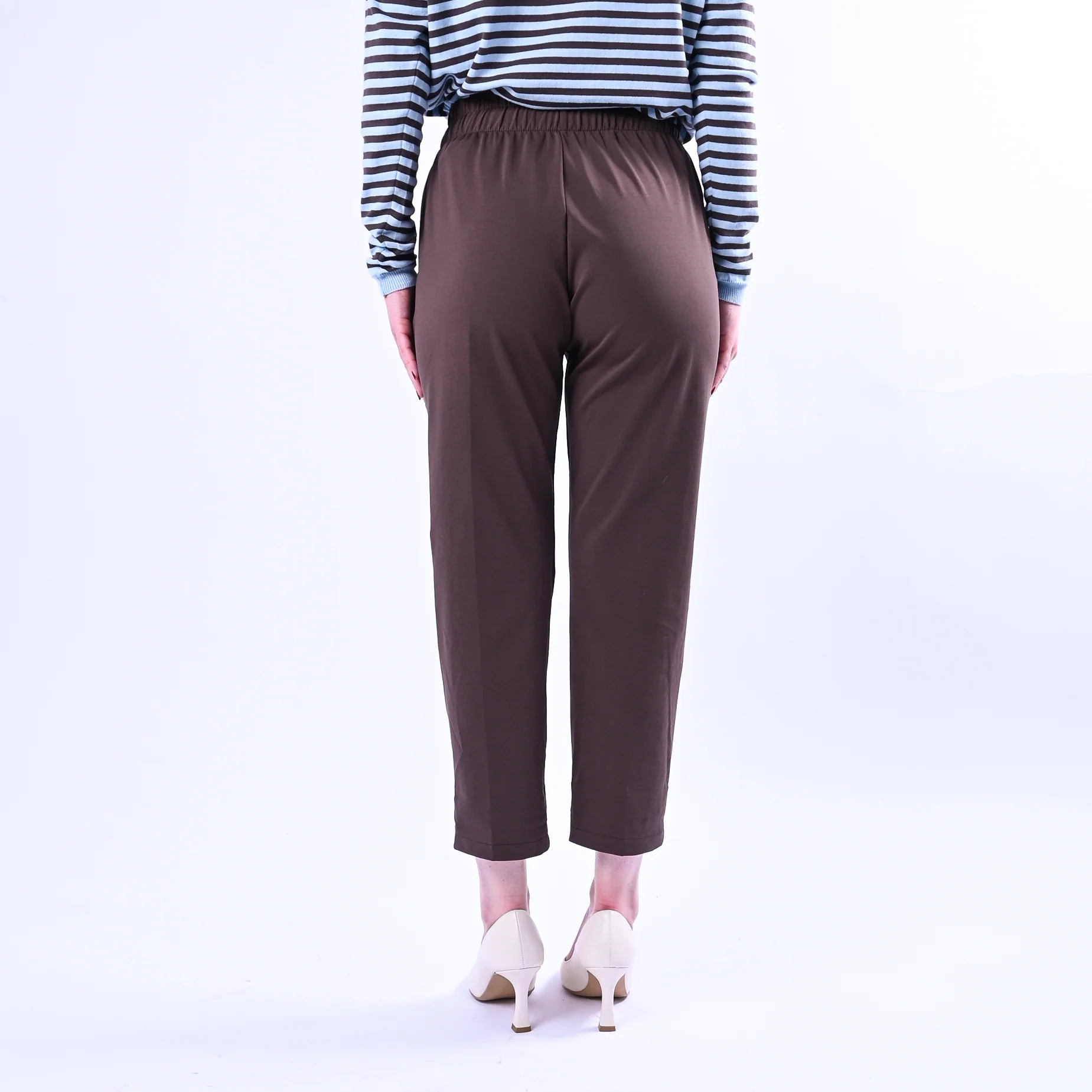 SOUVENIR - PANTALONE COULISSE PUNTO MILANO ART.M39F0546 - CIOCCOLATO - Image 3