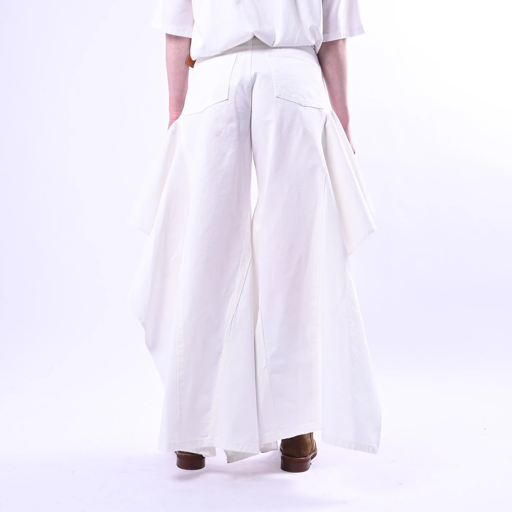 SOUVENIR - PANTALONI BULL DENIM CON VOLANT ART.S39M1380/B - BIANCO - Image 4