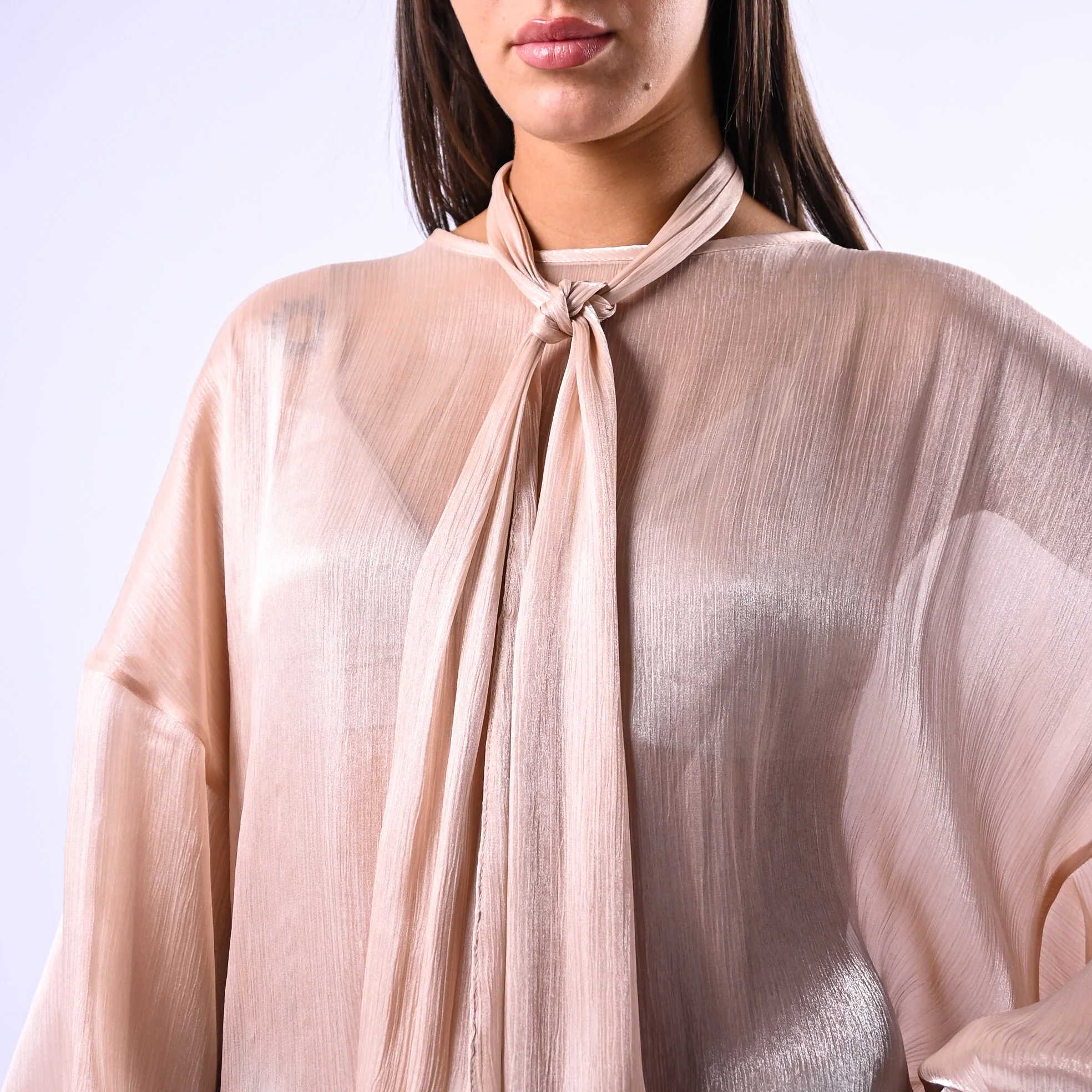 SOUVENIR PRIVE' - CAMICIA OVER FLUIDA CON FUSCIACCA ART.T39R0126 - ORO - Image 5