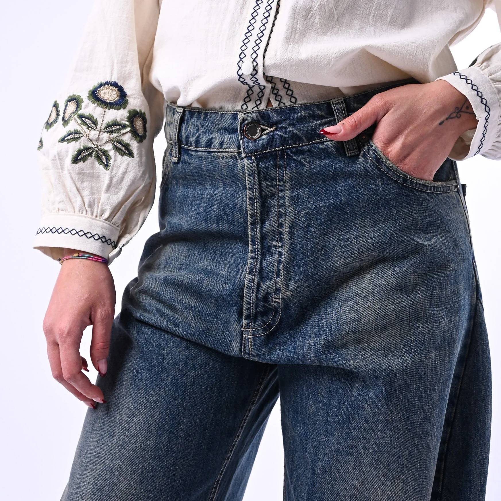 SOUVENIR PRIVE' - JEANS BARREL FERMO ART.C39S0043 - LAVAGGIO AL THE' - Image 5