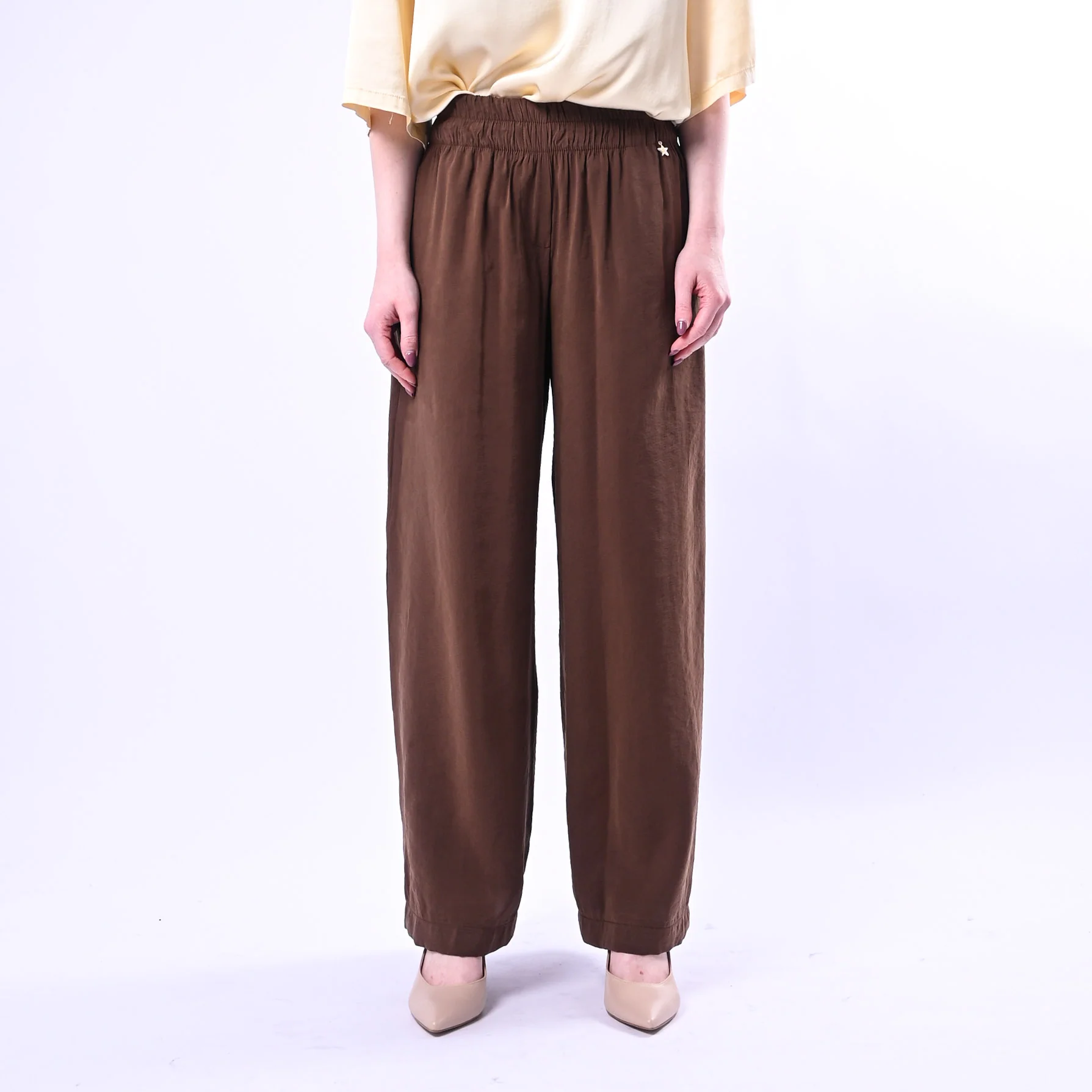 SOUVENIR PRIVE' - PANTALONE FLUIDO IN MODAL ART.M39F0188/T - TABACCO - Image 2