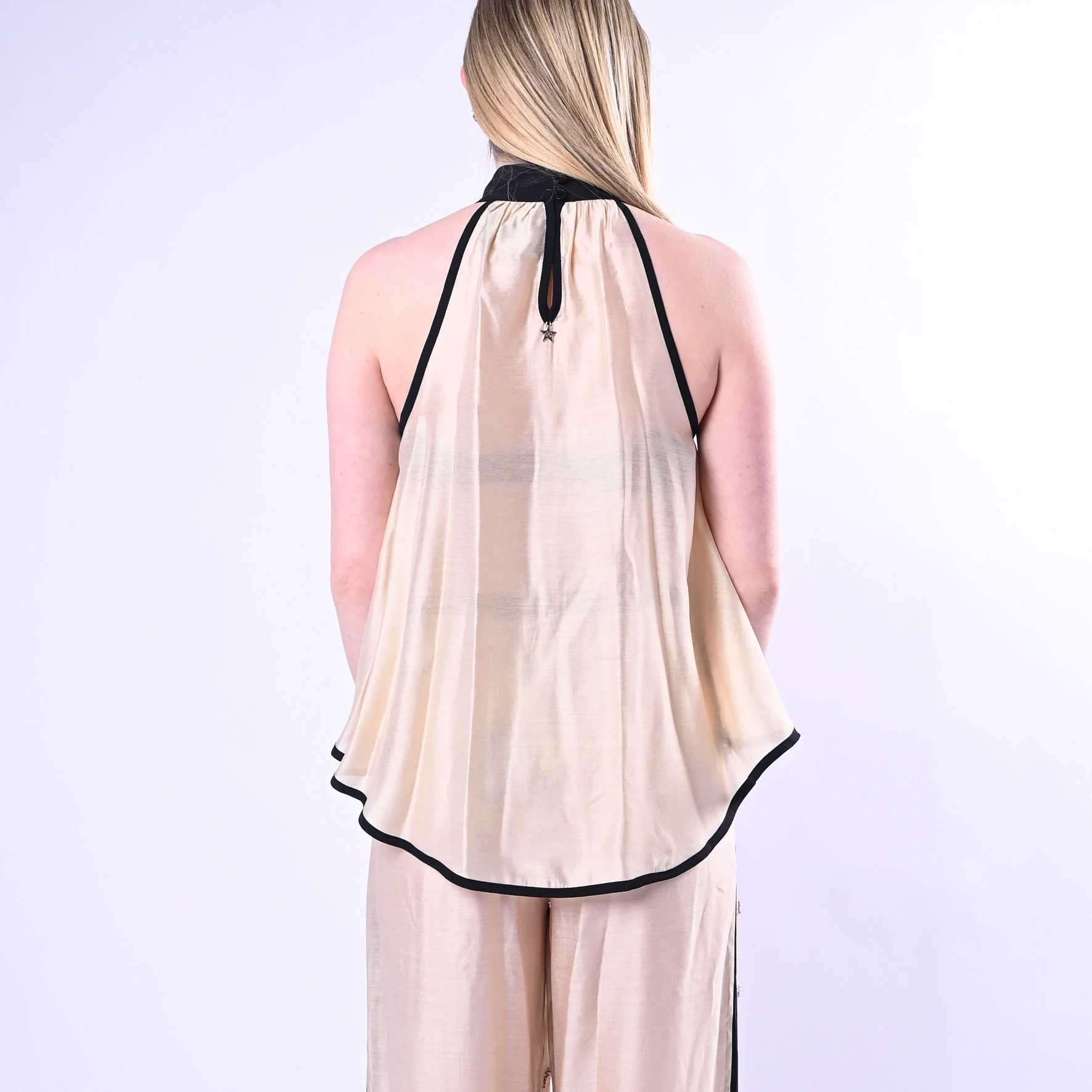 SOUVENIR PRIVE' - TOP RICAMATO CON PAILLETTES ART.S39M0327/B - BURRO - Image 4