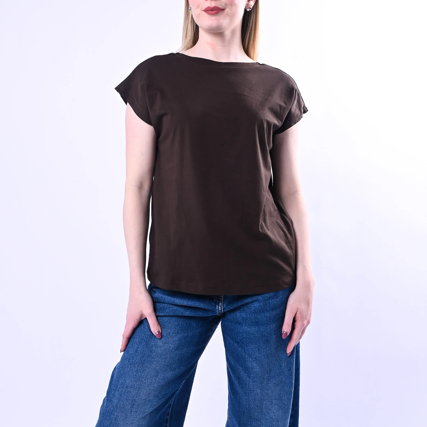 SOUVENIR - T-SHIRT SCOLLO V DIETRO ART.M39F1295/M - MORO
