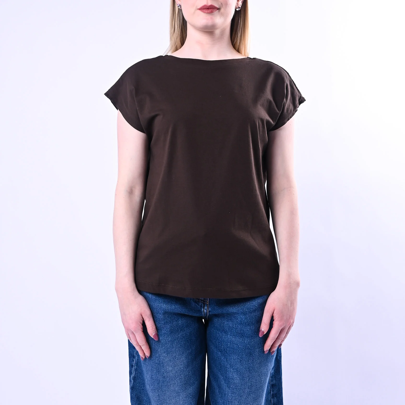SOUVENIR - T-SHIRT SCOLLO V DIETRO ART.M39F1295/M - MORO - Image 2