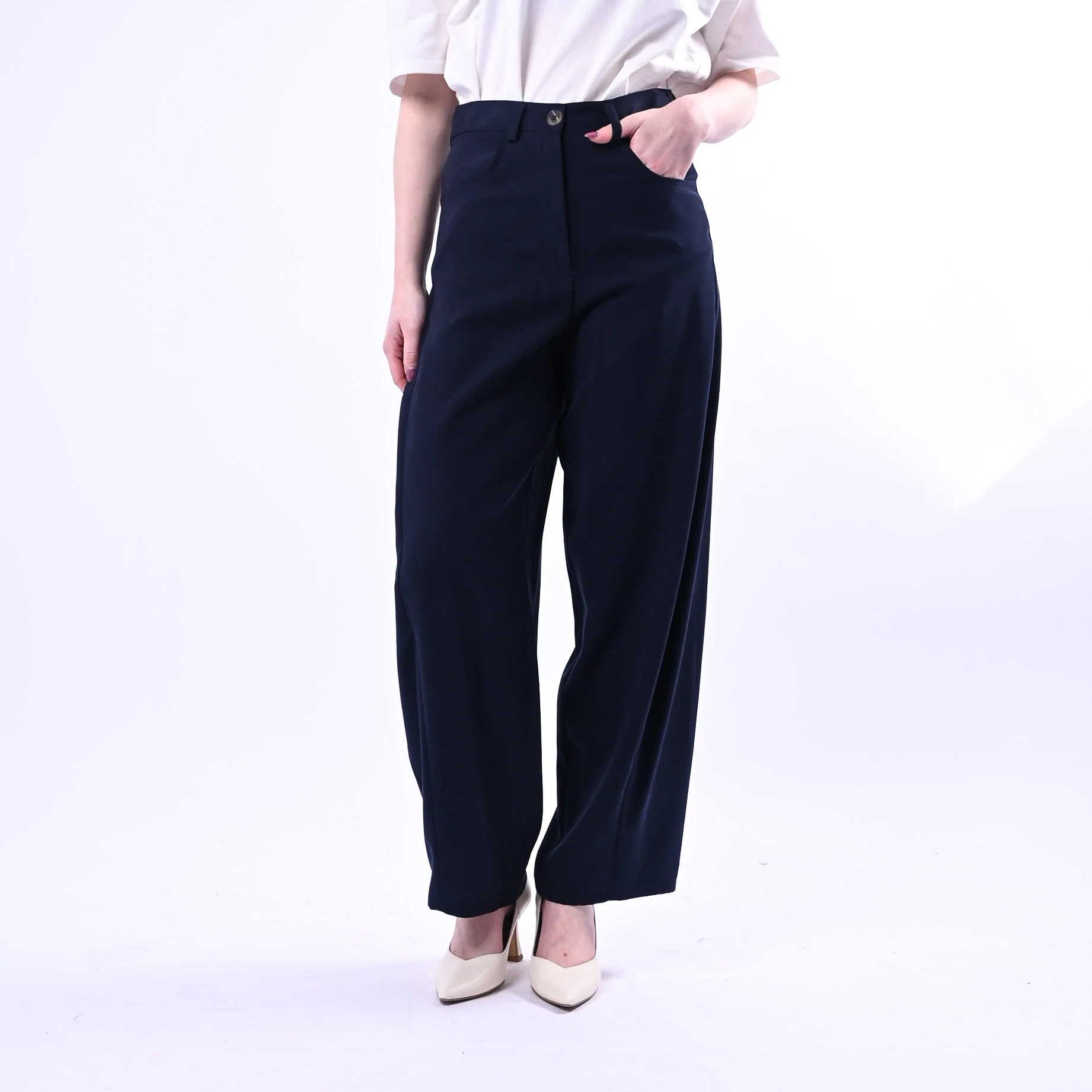 SPENCER - PANTALONE BALLOON IN VISCOSA ART.SIBILLA-TWILL/BL - BLU