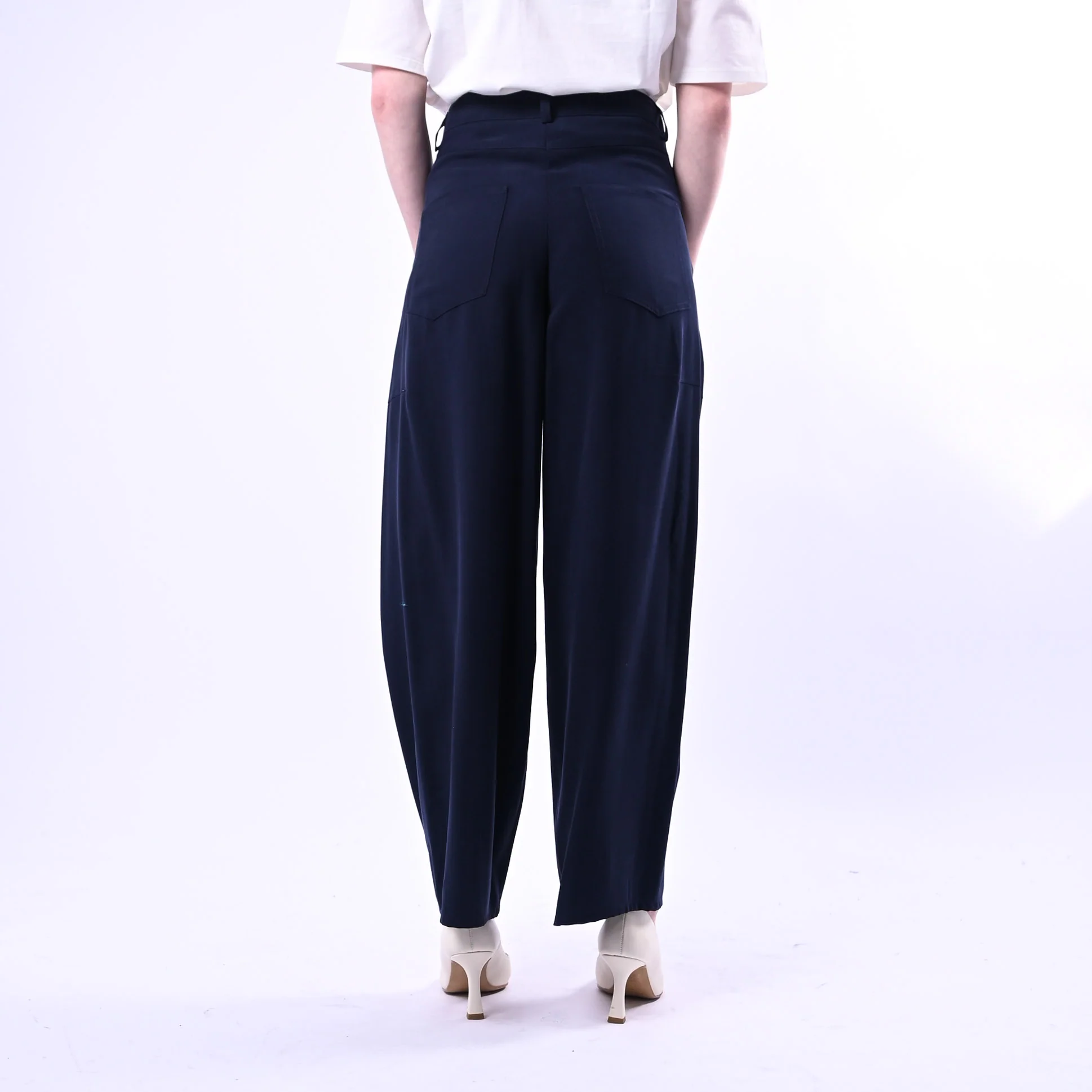 SPENCER - PANTALONE BALLOON IN VISCOSA ART.SIBILLA-TWILL/BL - BLU - Image 4