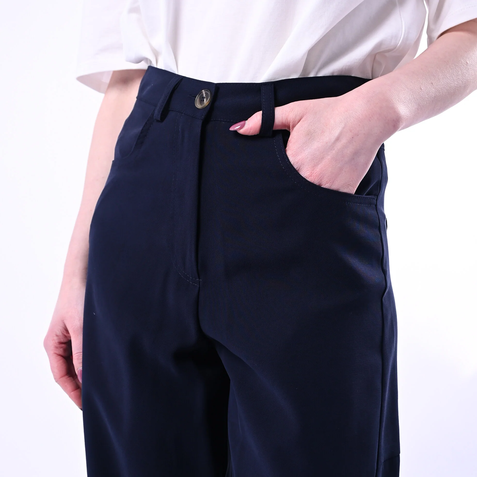 SPENCER - PANTALONE BALLOON IN VISCOSA ART.SIBILLA-TWILL/BL - BLU - Image 5