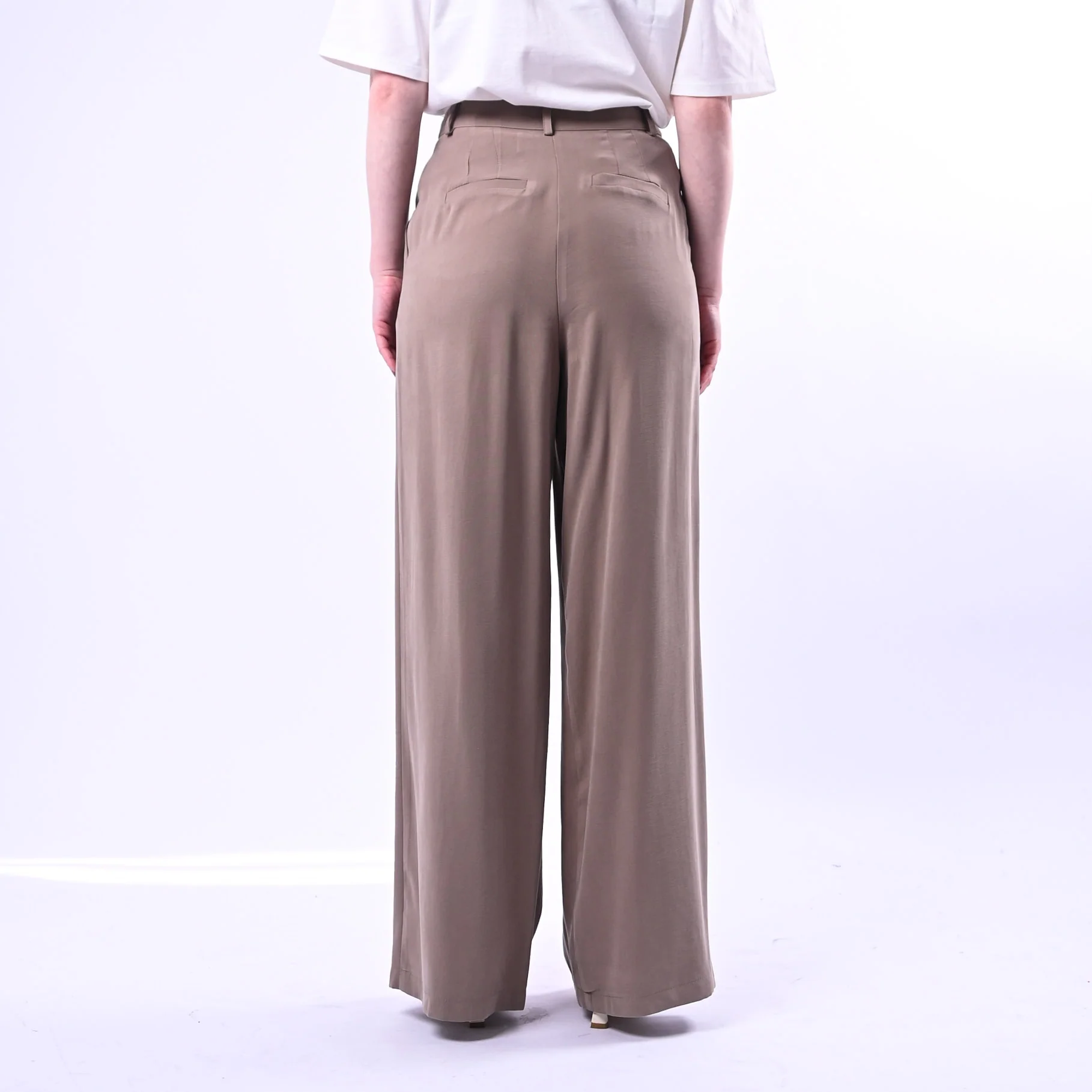 SPENCER - PANTALONE PALAZZO IN VISCOSA ART.GRISU'-TWILL/F - FANGO - Image 4