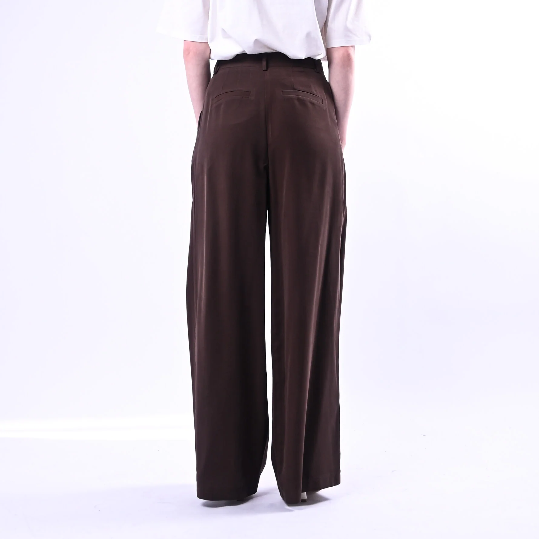 SPENCER - PANTALONE PALAZZO IN VISCOSA ART.GRISU'-TWILL/MO - MORO - Image 4