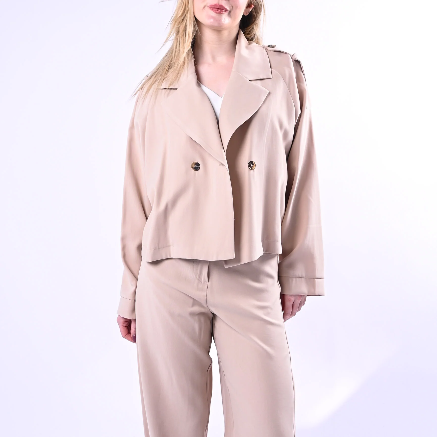 SPENCER - TRENCH CORTO IN VISCOSA ART.VANDA-TWILL/C - CASHA'
