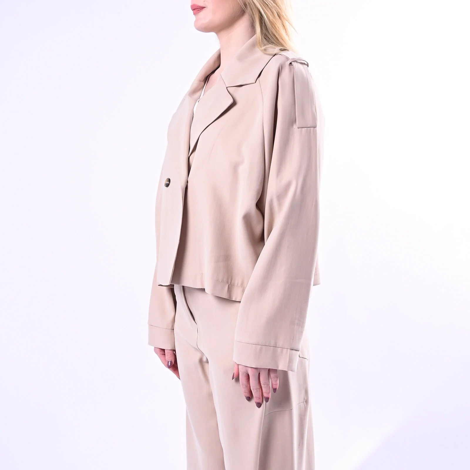 SPENCER - TRENCH CORTO IN VISCOSA ART.VANDA-TWILL/C - CASHA' - Image 3