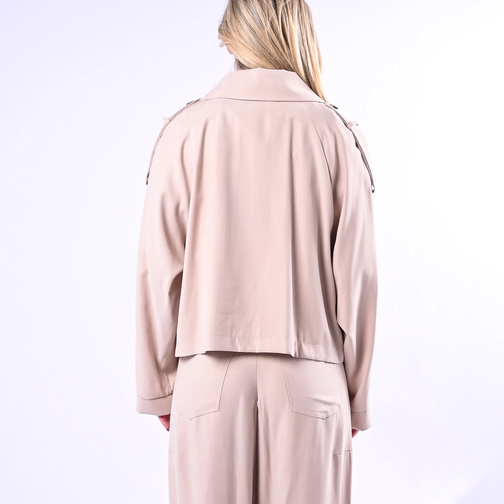 SPENCER - TRENCH CORTO IN VISCOSA ART.VANDA-TWILL/C - CASHA' - Image 4