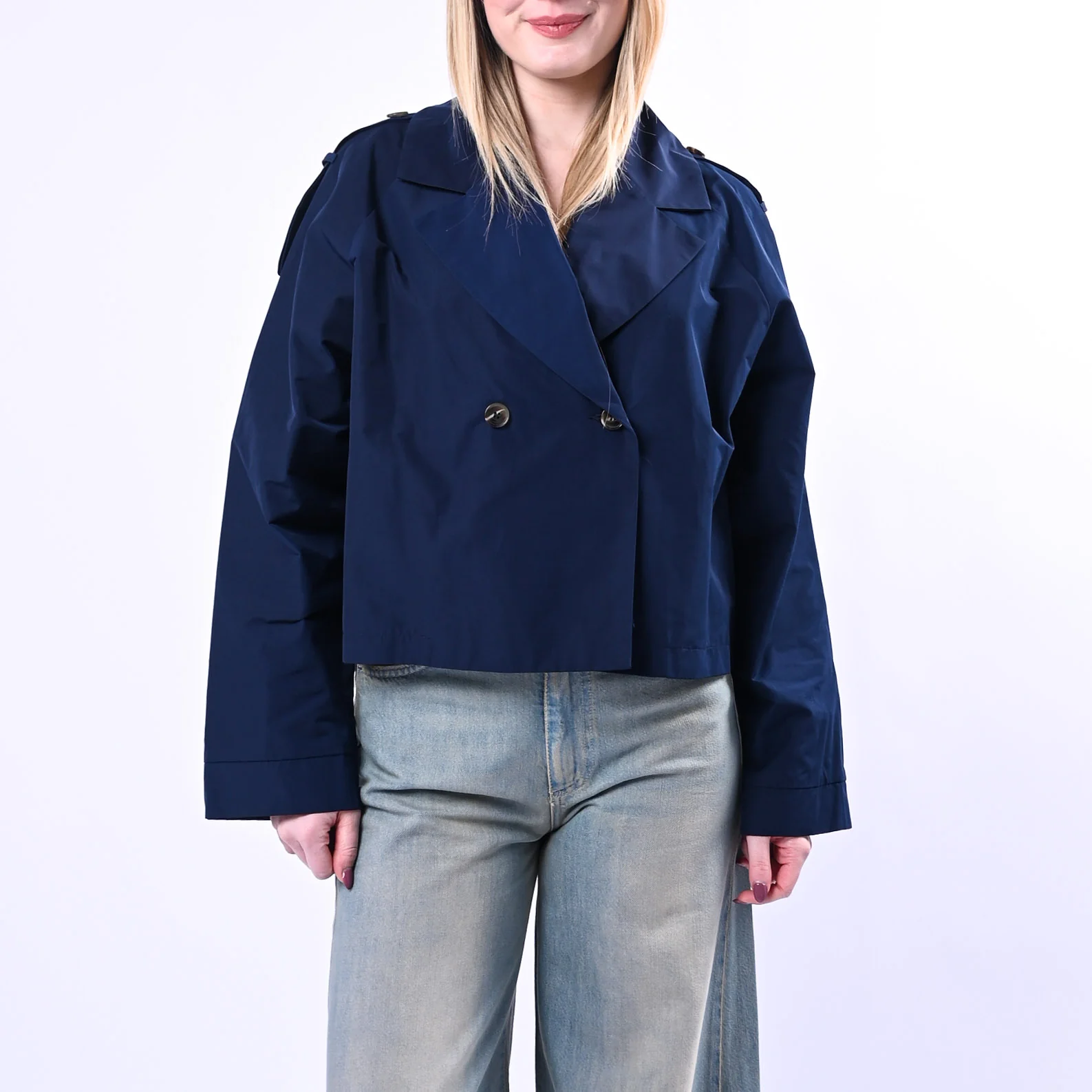 SPENCER - TRENCH CORTO TESSUTO TECNICO ART.VANDA-RMC/B - BLU - Image 2