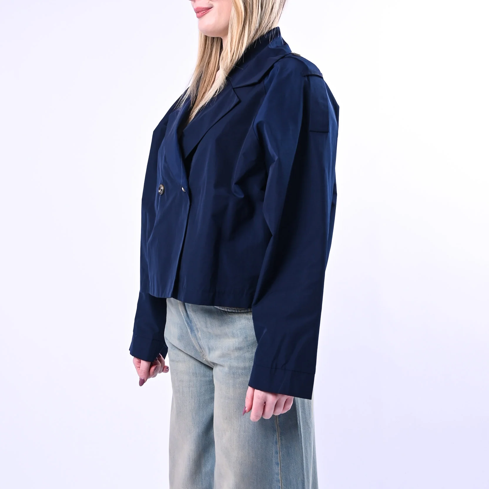 SPENCER - TRENCH CORTO TESSUTO TECNICO ART.VANDA-RMC/B - BLU - Image 3