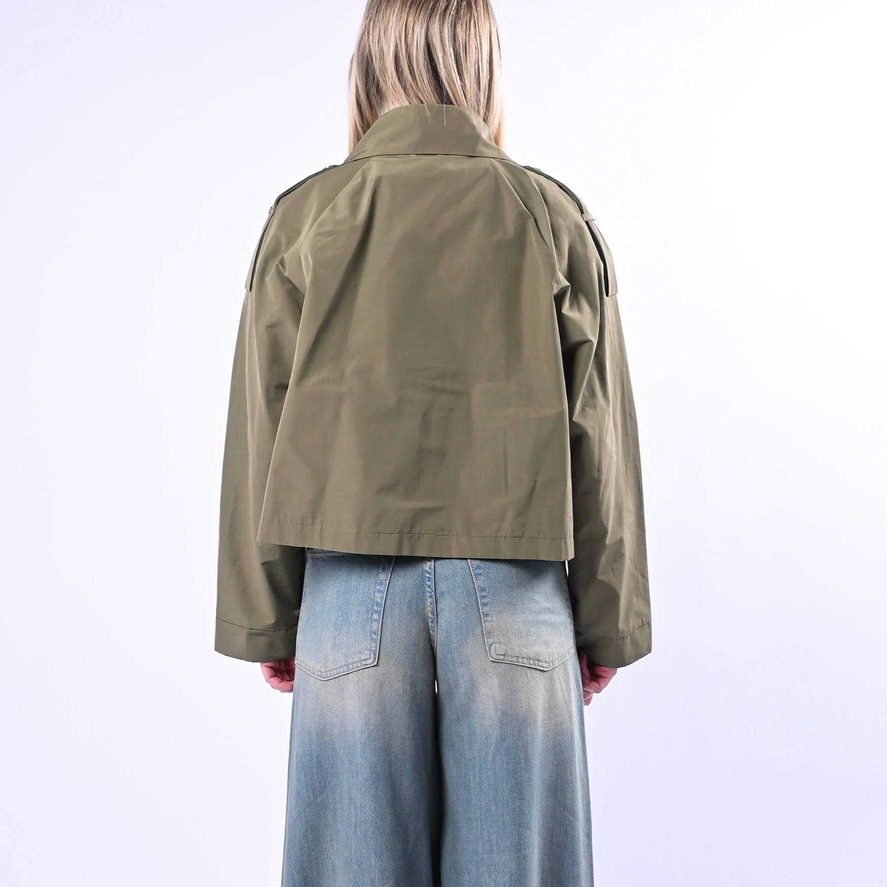 SPENCER - TRENCH CORTO TESSUTO TECNICO ART.VANDA-RMC/V - VERDE MILITARE - Image 4