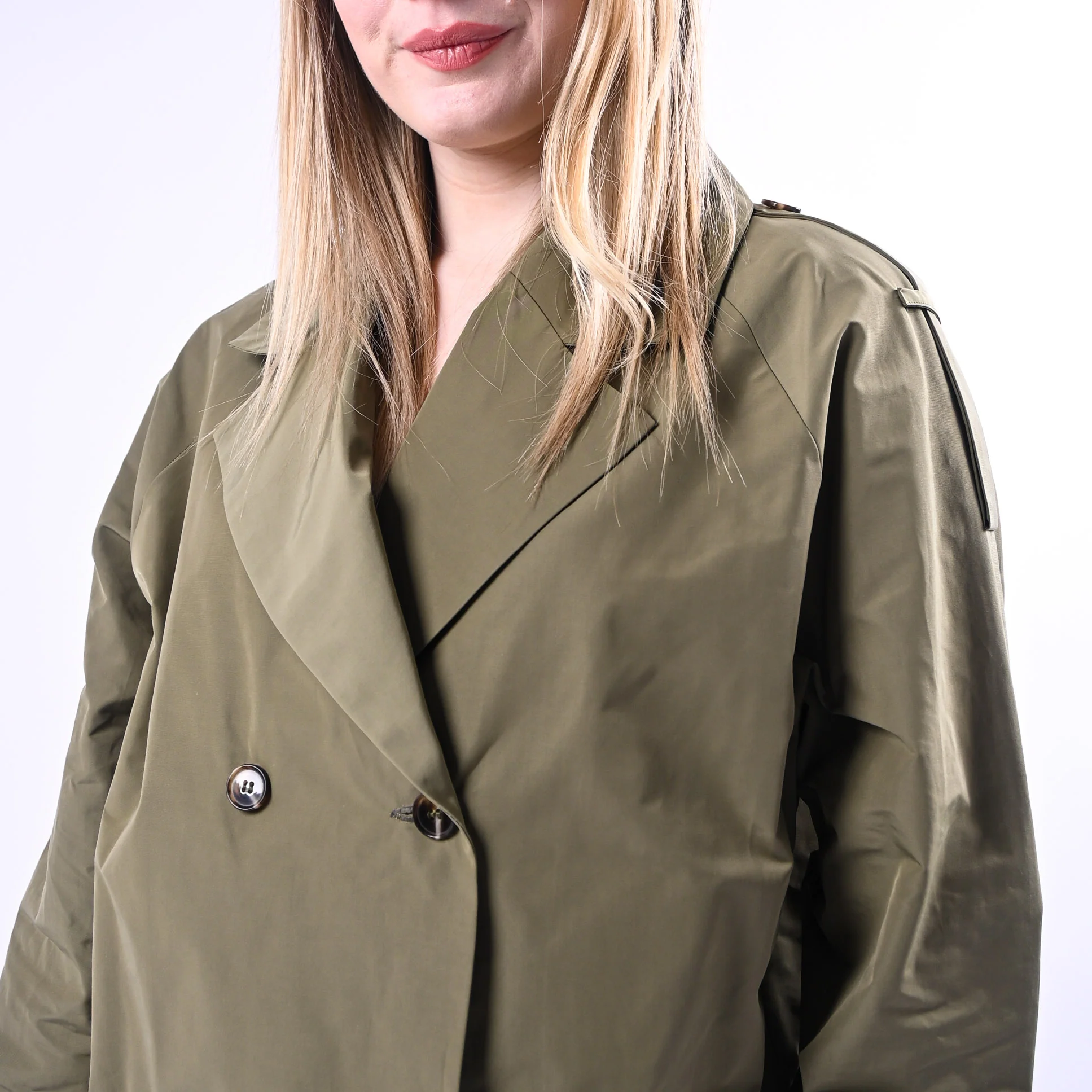 SPENCER - TRENCH CORTO TESSUTO TECNICO ART.VANDA-RMC/V - VERDE MILITARE - Image 5