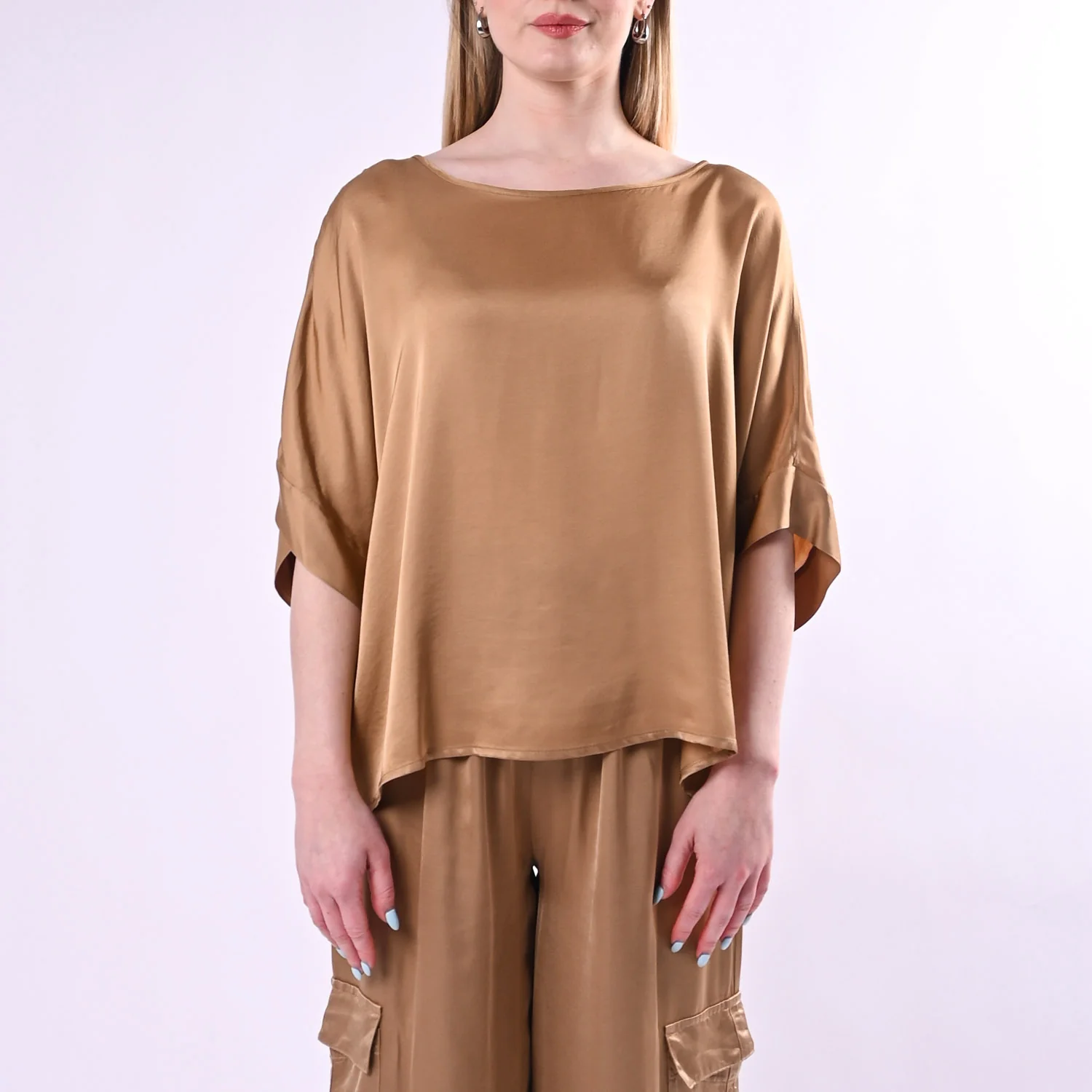 TENSIONE IN - BLUSA OVER RETRO ABBOTTONATO ART. G434B05Q/D - DESERTO - Image 2