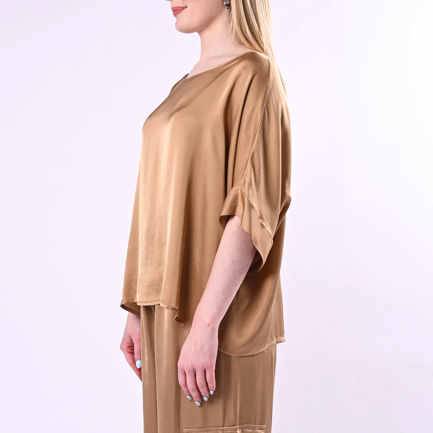 TENSIONE IN - BLUSA OVER RETRO ABBOTTONATO ART. G434B05Q/D - DESERTO - Image 3