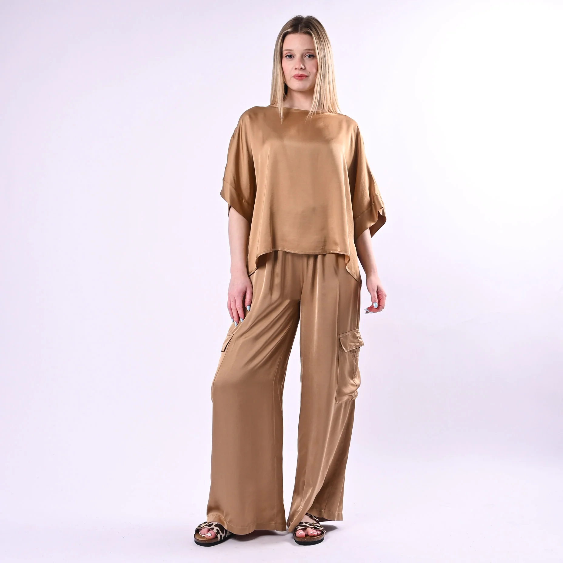 TENSIONE IN - BLUSA OVER RETRO ABBOTTONATO ART. G434B05Q/D - DESERTO - Image 6